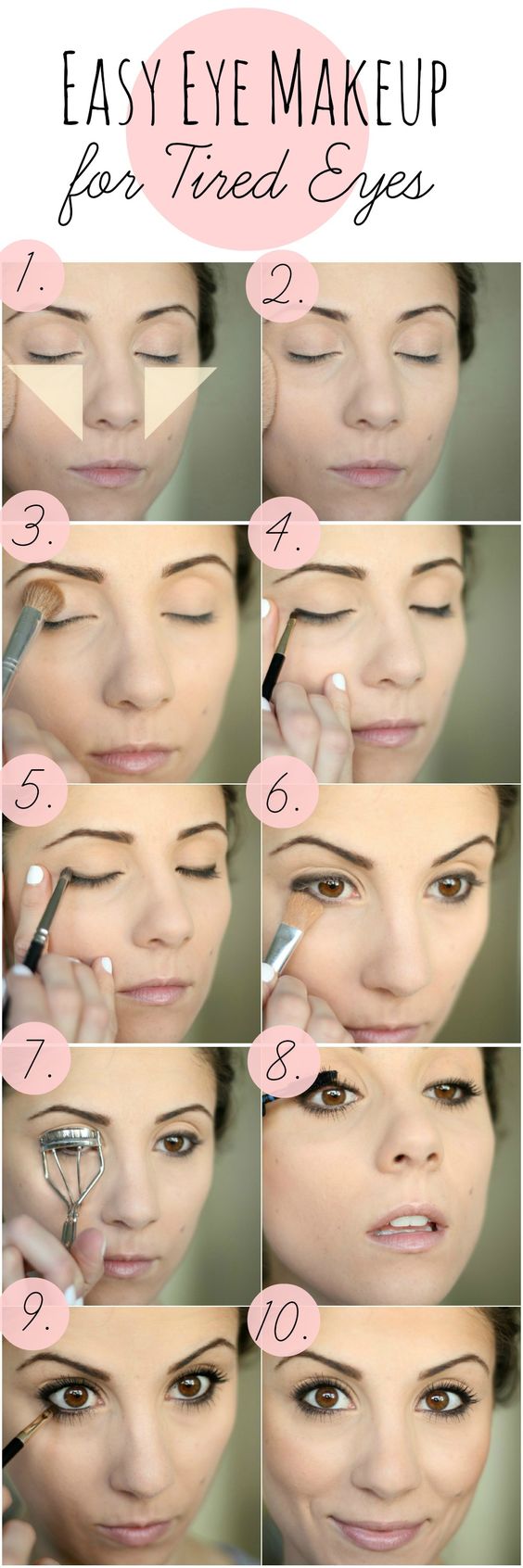 Looking tired? Check out this EASY Eye Makeup for Tired Eyes tutorial to brighten up those dark circles!