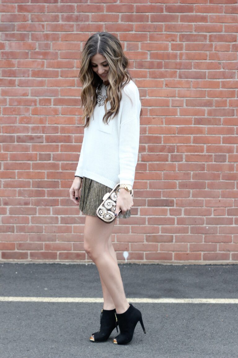 Holiday Style: Metallic Skirt