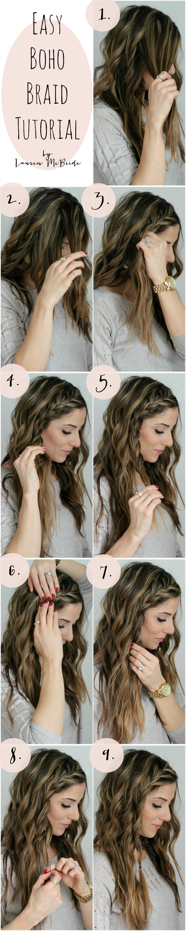 Braided Wavy Boho Hair Tutorial - A Beautiful Mess