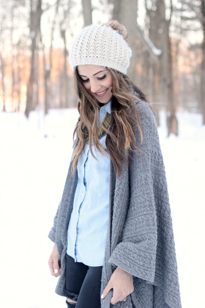 Sweater cardigan, Hunter boots, winter fashion