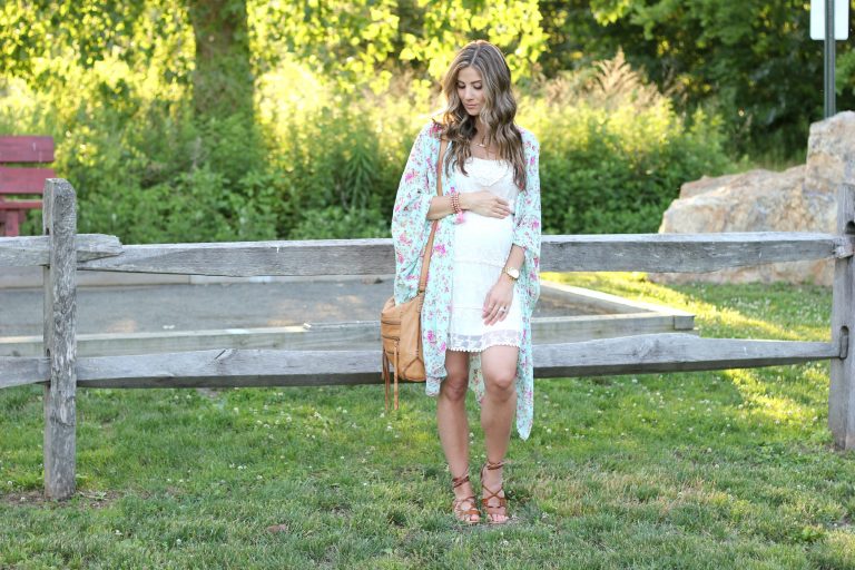 Pink Blush Maternity Kimono Lauren McBride