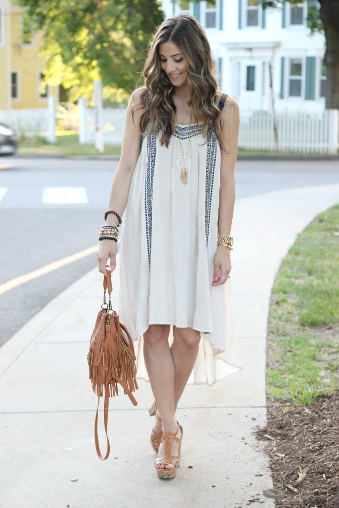 Embroidered Linen Maternity Dress, Pink Blush Maternity