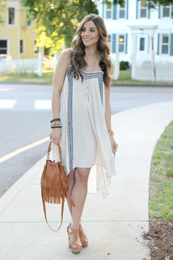 Embroidered Linen Maternity Dress, Pink Blush Maternity