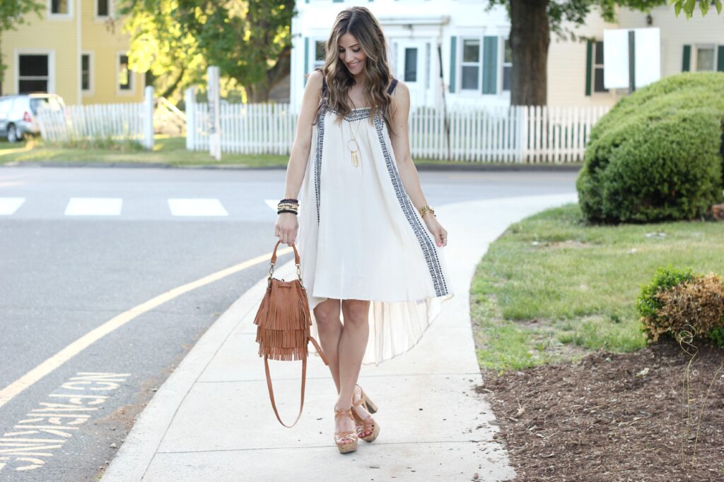 Embroidered Linen Maternity Dress, Pink Blush Maternity