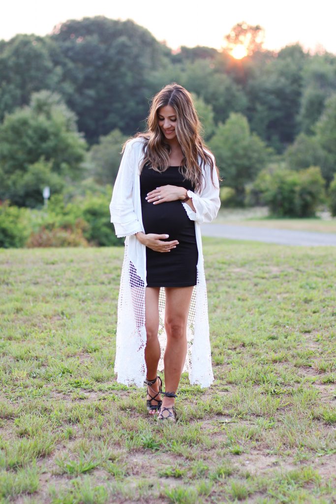 SheInside Crochet Cardigan, Maternity Style