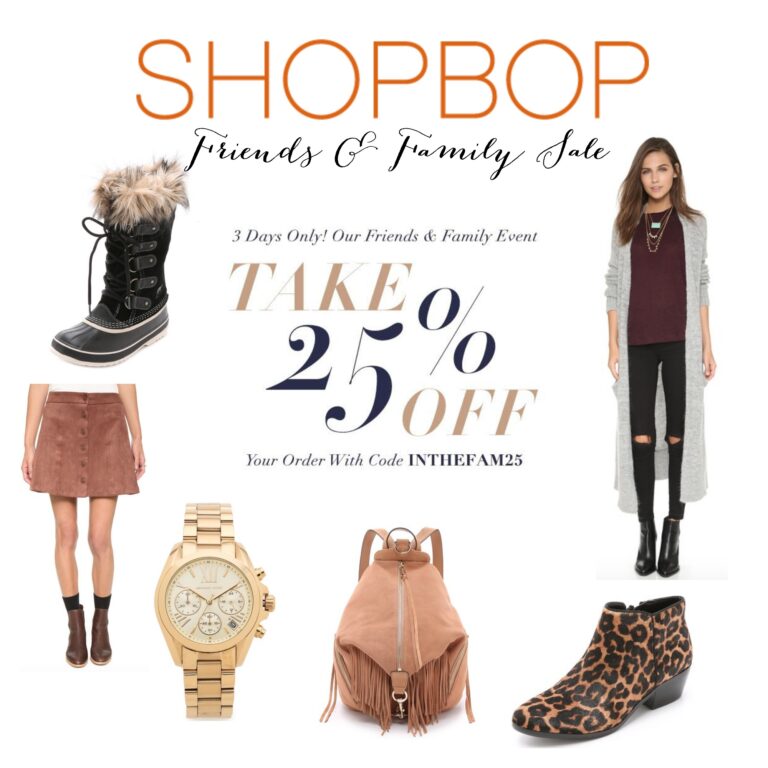 Shopbop Friends and Family Sale 2015