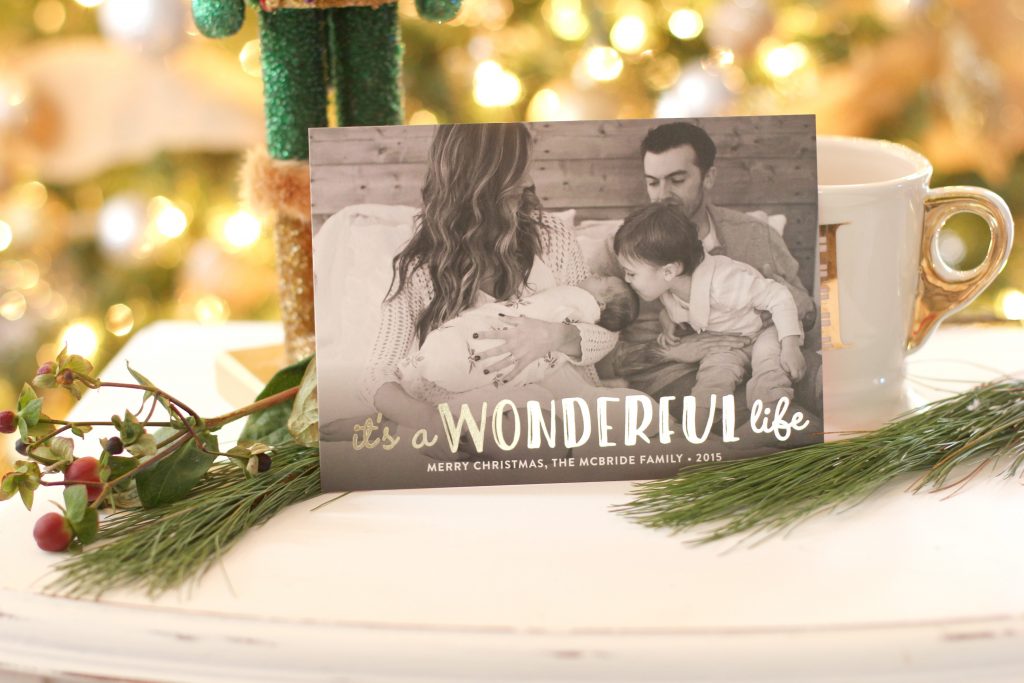Life is Wonderful foil-pressed holiday card by Minted