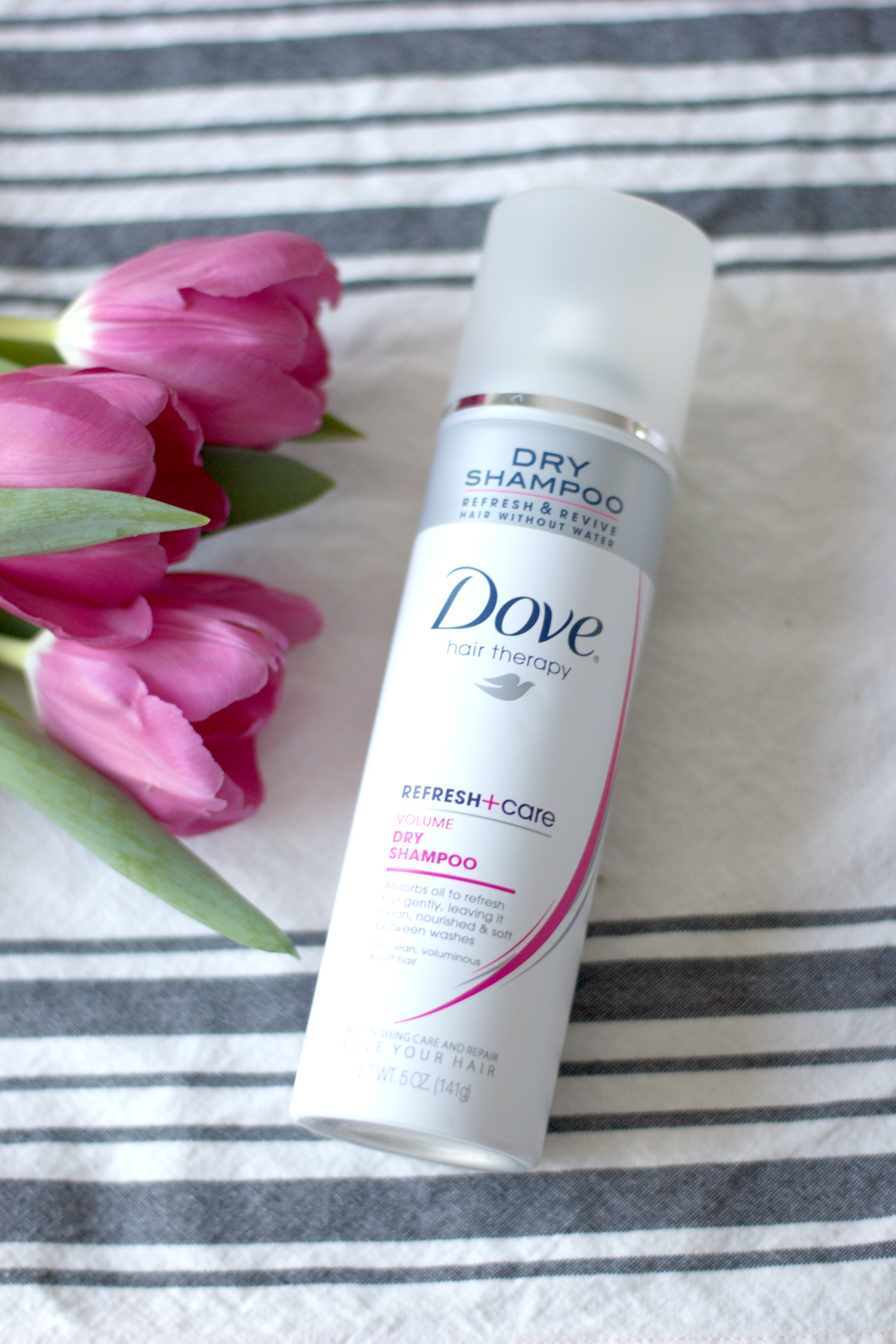 Messy Braided Bun Tutorial featuring Dove Refresh + Care Dry Shampoo, perfect for busy moms!