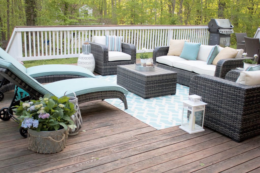 Stylish outdoor patio space with Raymour & Flanigan