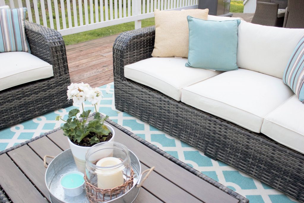 Stylish outdoor patio space with Raymour & Flanigan