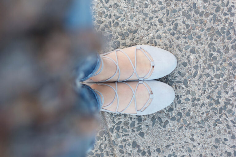 Style // Gray Lace-up Flats