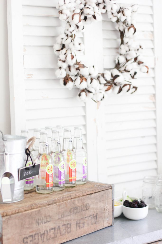 Simple DIY drink station using vintage decor