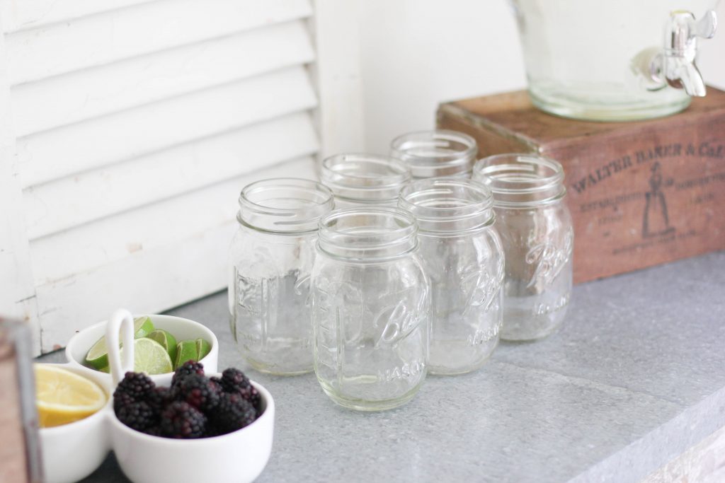 Simple DIY drink station using vintage decor