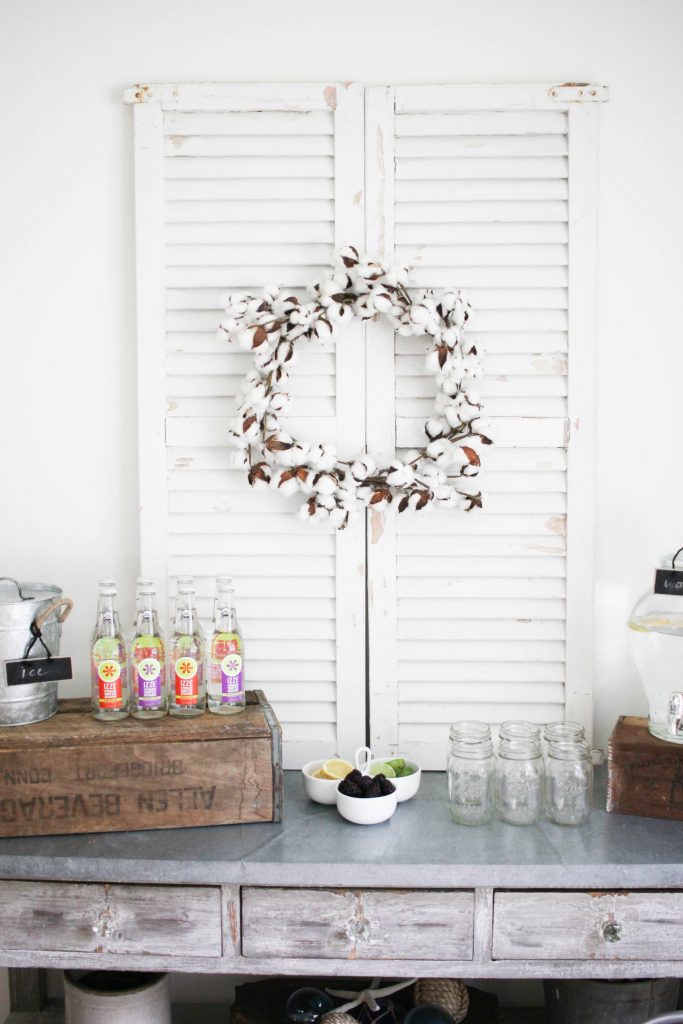 Simple DIY drink station using vintage decor