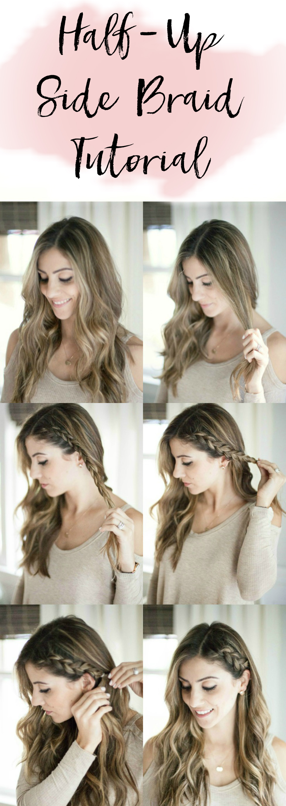 A simple half up side braid hair tutorial perfect for adding a little elegance to your normal hair style!