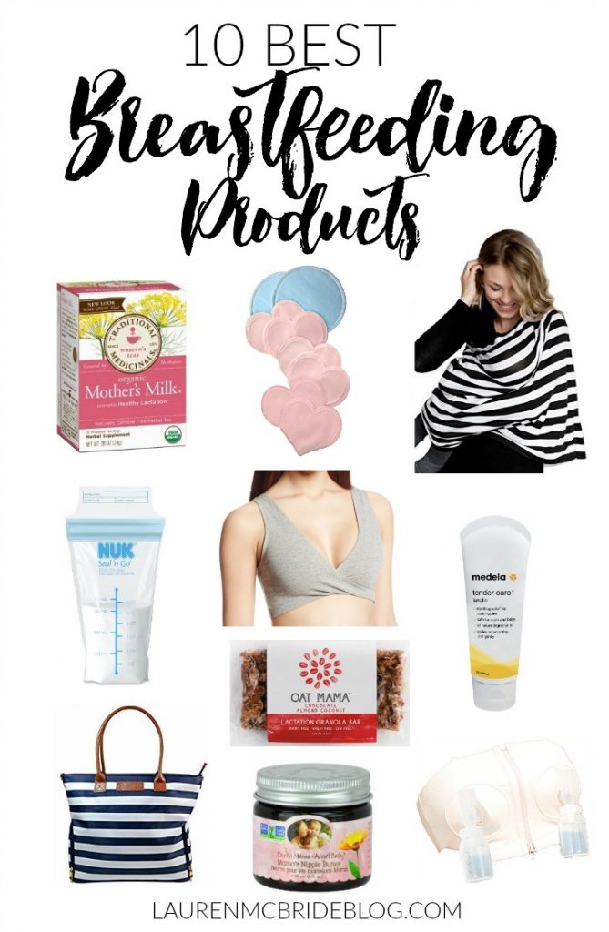 A list of the 10 best breastfeeding products for breastfeeding mothers, including pumping items, milk storage, nipple cream, and lactation supplements.