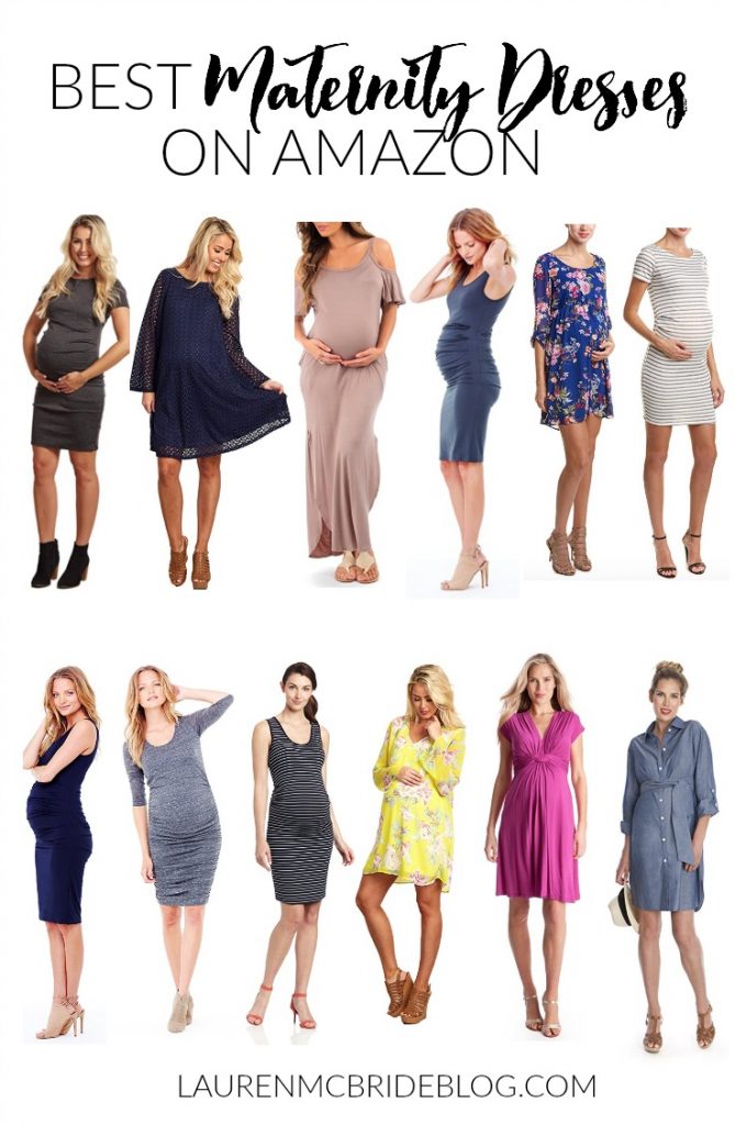 The best maternity dresses on Amazon for expecting moms, featuring a number of versatile dresses and a variety of dresses through the seasons!