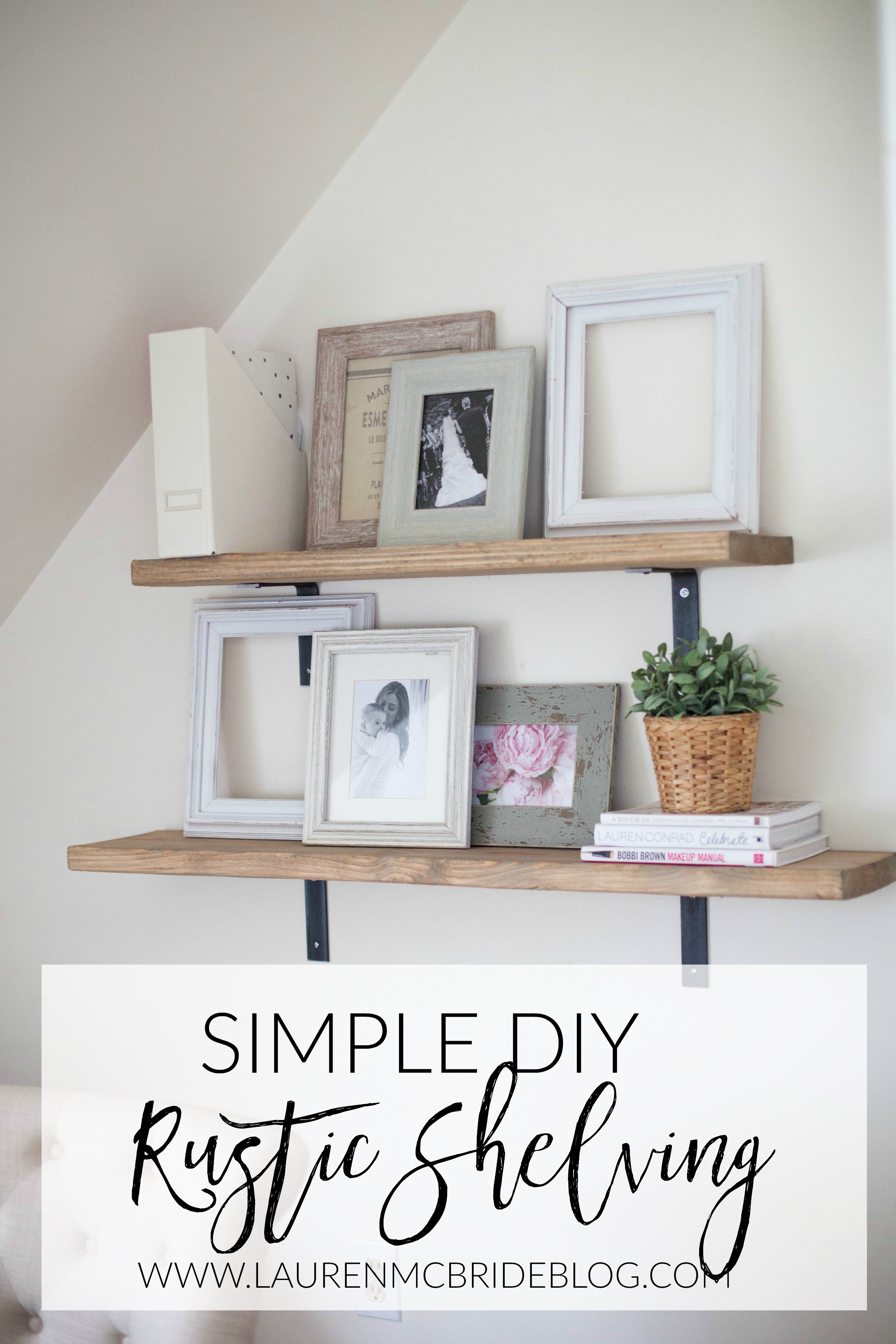 This simple DIY rustic shelving is SO easy that anyone can do it! 