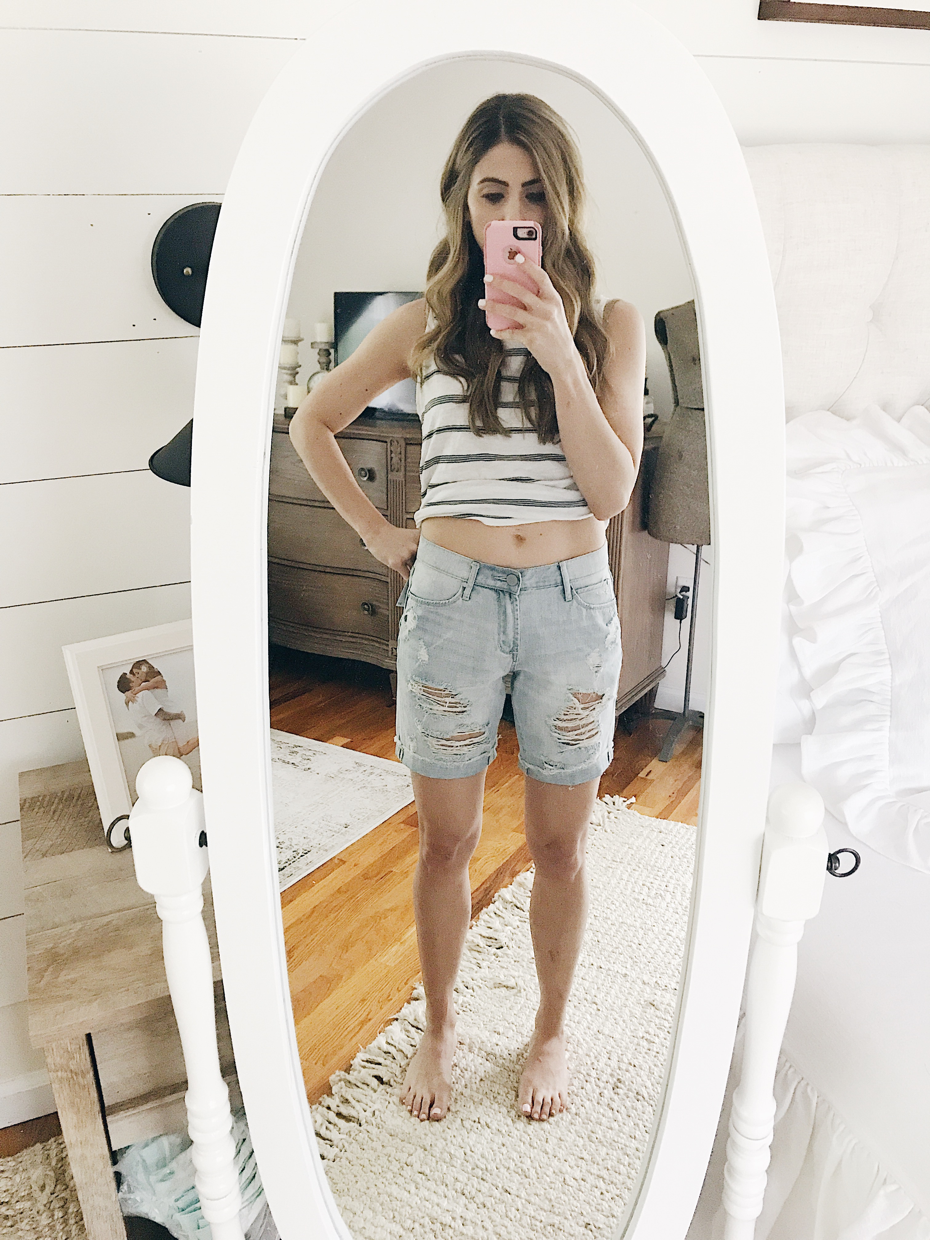 A full review of the Best Mom Shorts, including information on rise, inseam, and photos to show fit! Including a review of Article of Society's Nadine Ripped Boyfriend shorts. 