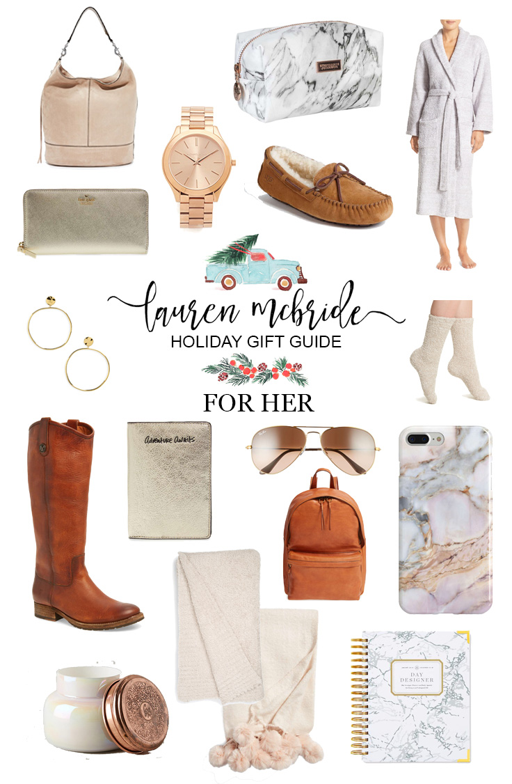 Life and style blogger Lauren McBride shares her Holiday Gift Guide For Her, including a variety of items with various price points. Perfect for any woman!