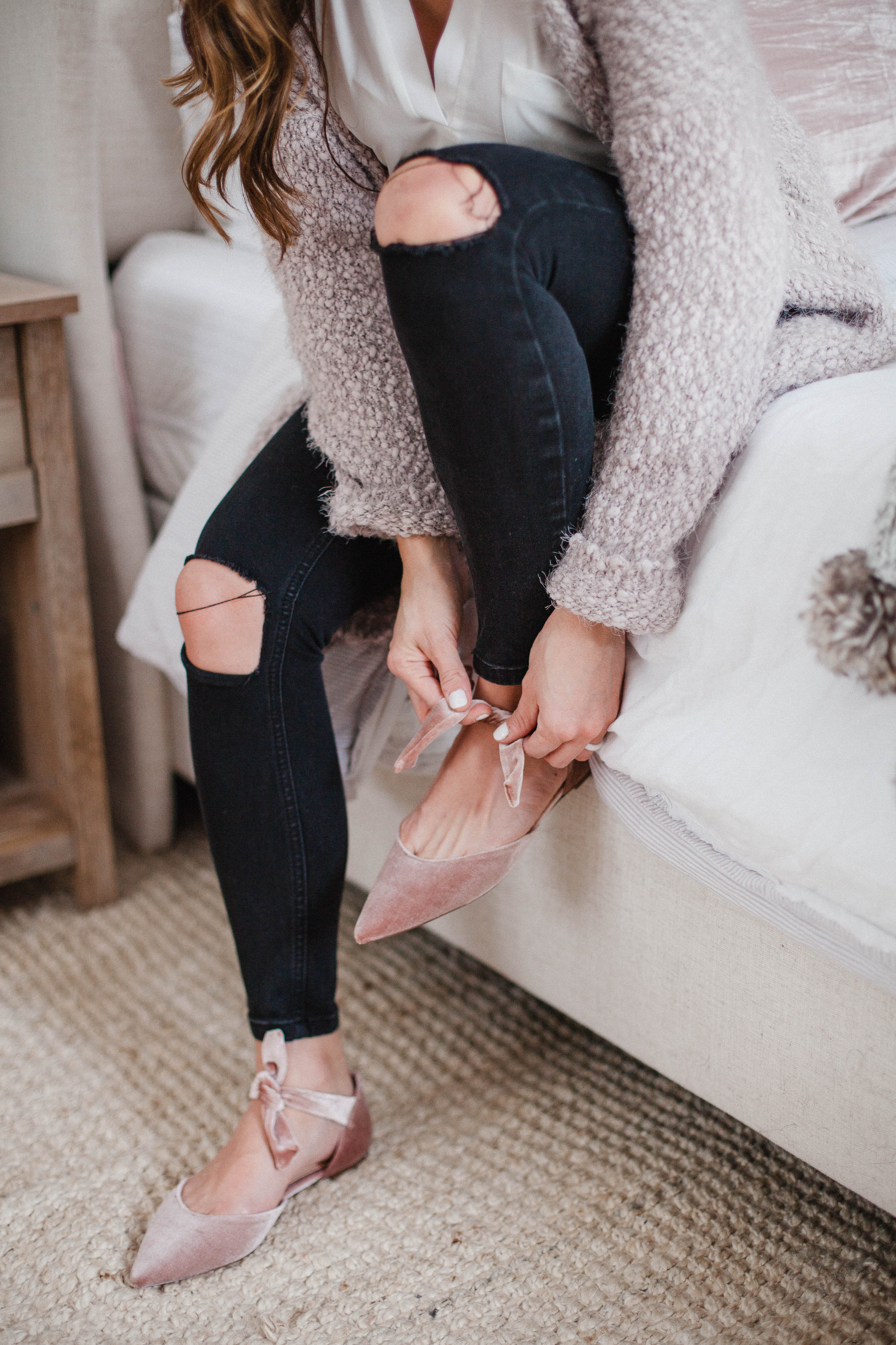 Life and style blogger Lauren McBride shares a Casual Holiday Maternity Outfit that's comfortable yet festive for holiday season. 