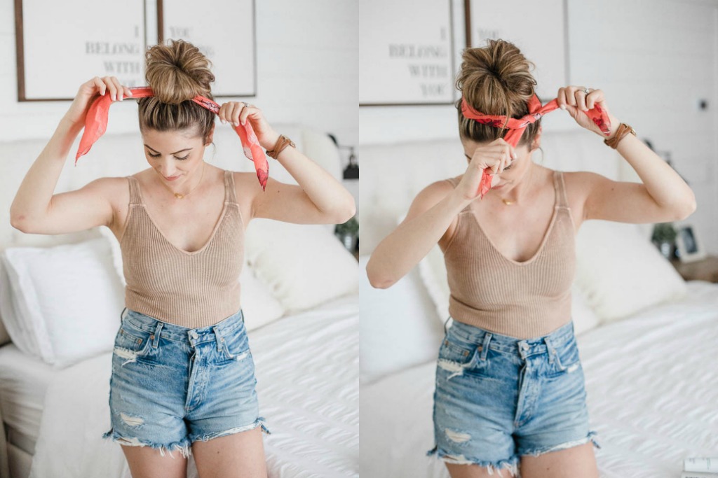 Life and style blogger Lauren McBride shares a Simple Top Knot Tutorial featuring styling products from Nioxin to help with postpartum hair loss.