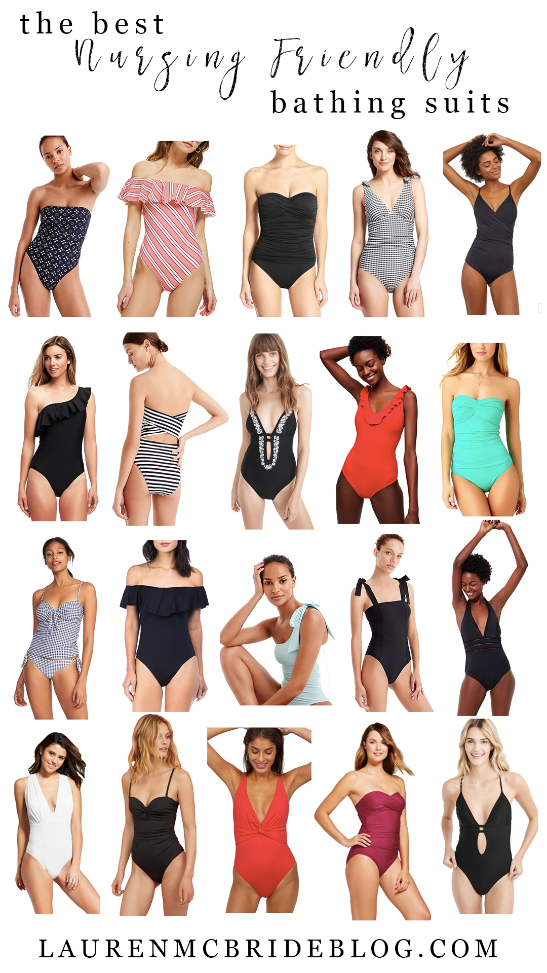 Life and style blogger Lauren McBride shares The Best Nursing Friendly Bathing Suits for the 2018 summer season! Each of these will make it easy to nurse your little one at the beach or pool all season long!