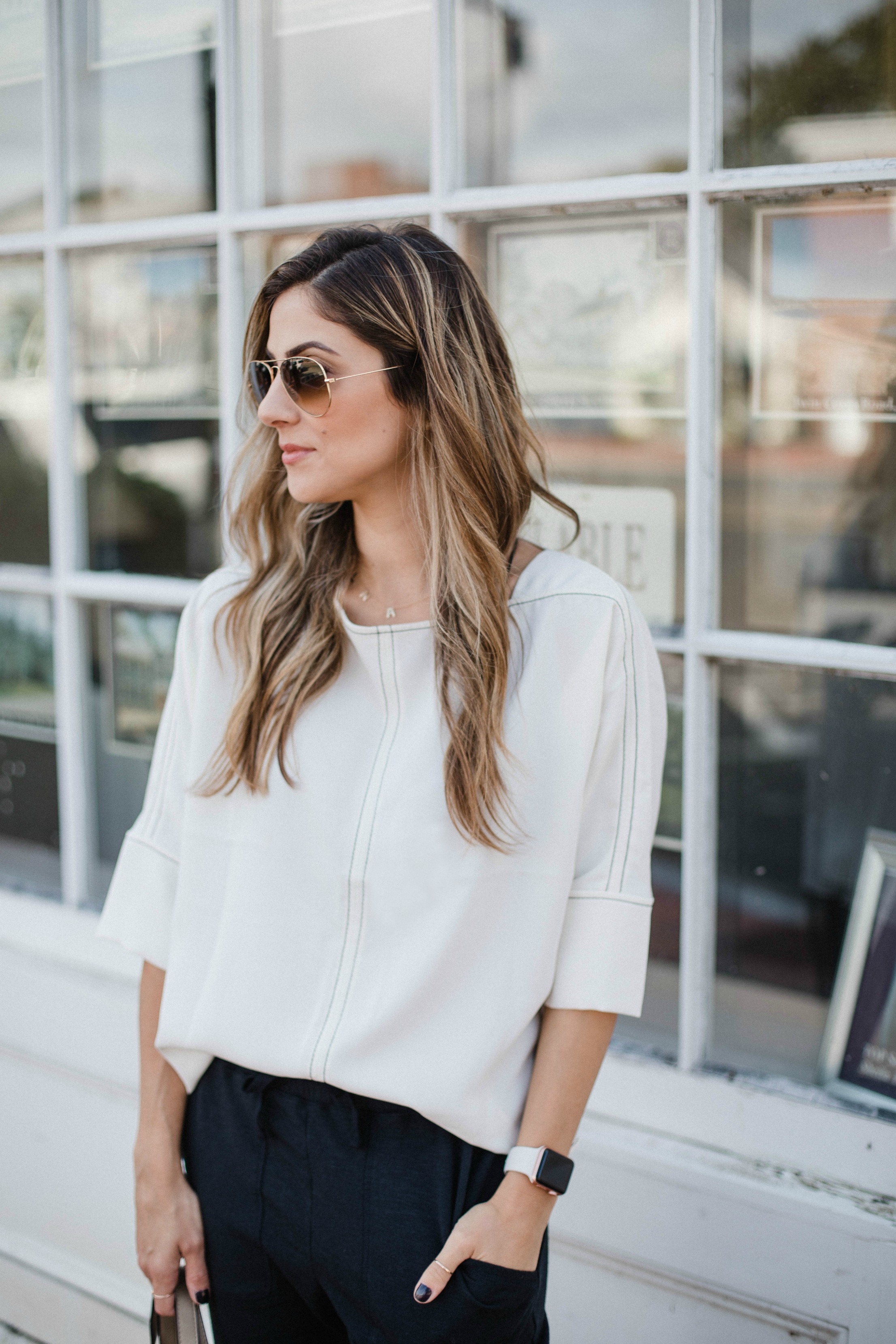 Connecticut based life and style blogger Lauren McBride shares How to Style Joggers two ways: one for work and one for casual, every day wear. 
