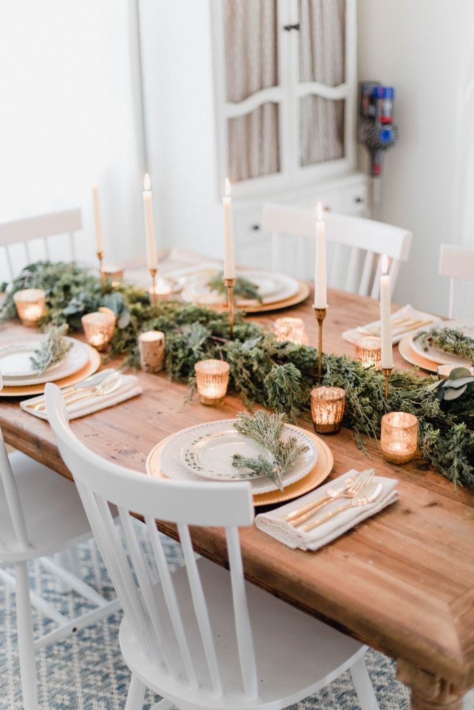 White and Gold Christmas Tablescape - Lauren McBride