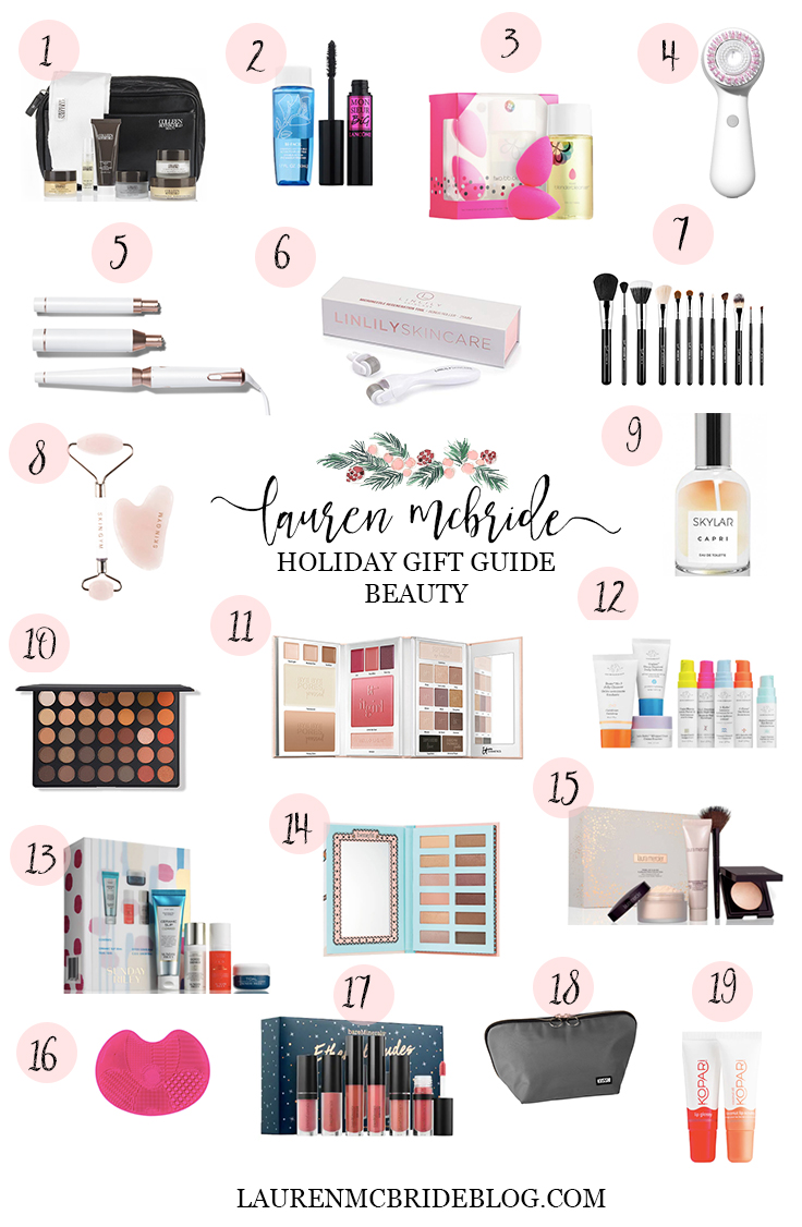 Connecticut life and style blogger Lauren McBride shares a holiday gift guide for the beauty lover, including a wide variety of beauty products and price ranges. 