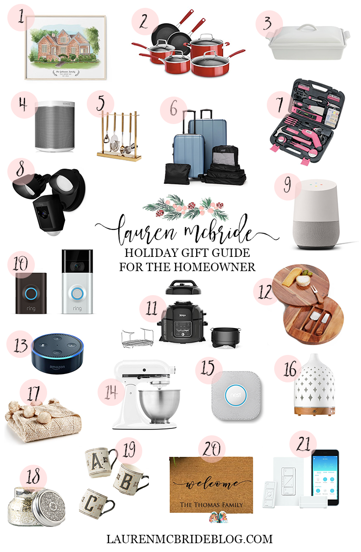 Connecticut life and style blogger Lauren McBride shares a holiday gift guide for homeowners featuring a wide variety of items and price points perfect for someone who owns a home.