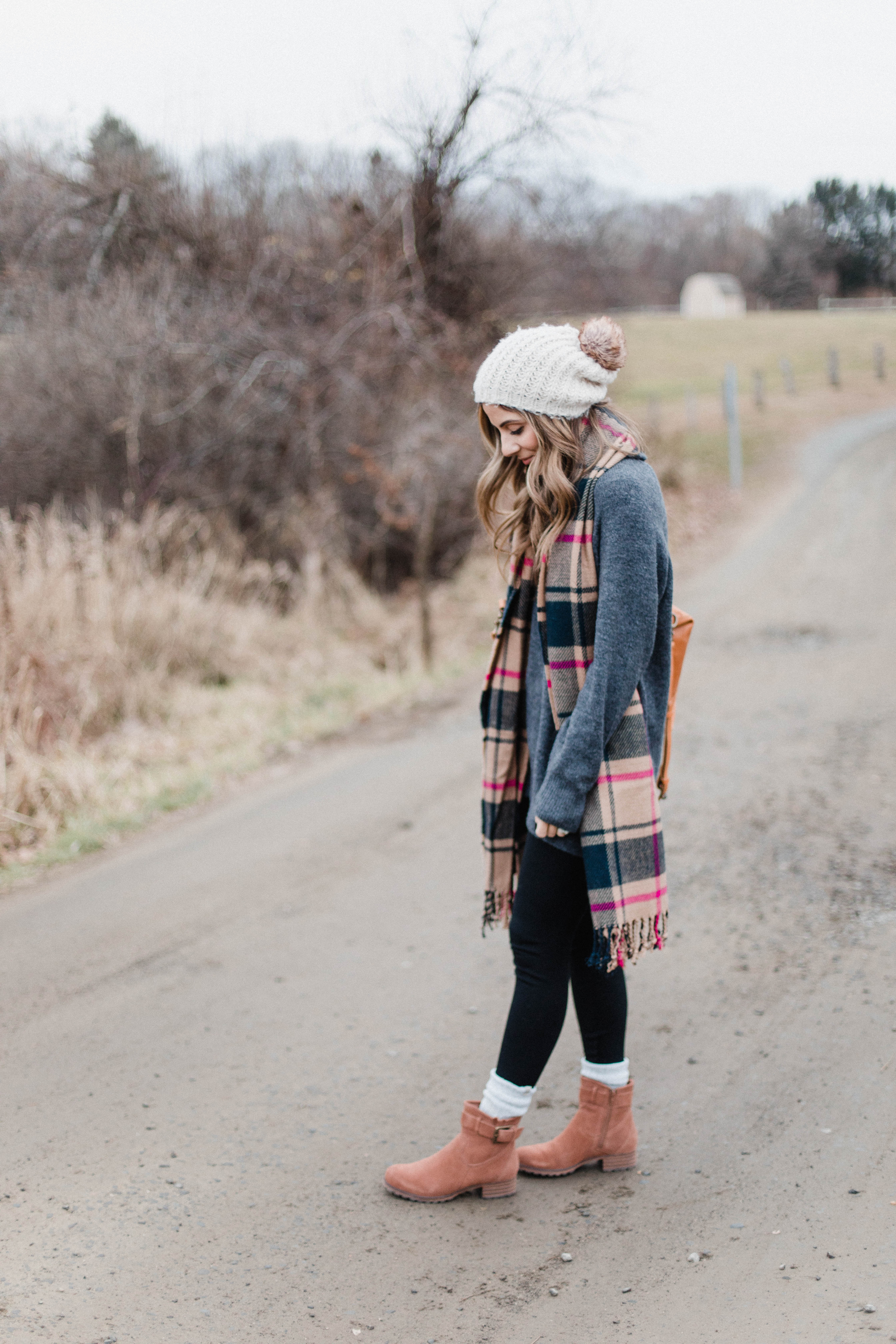 Connecticut life and style blogger Lauren McBride shares how to style low cut booties with socks for the fall and winter seasons.