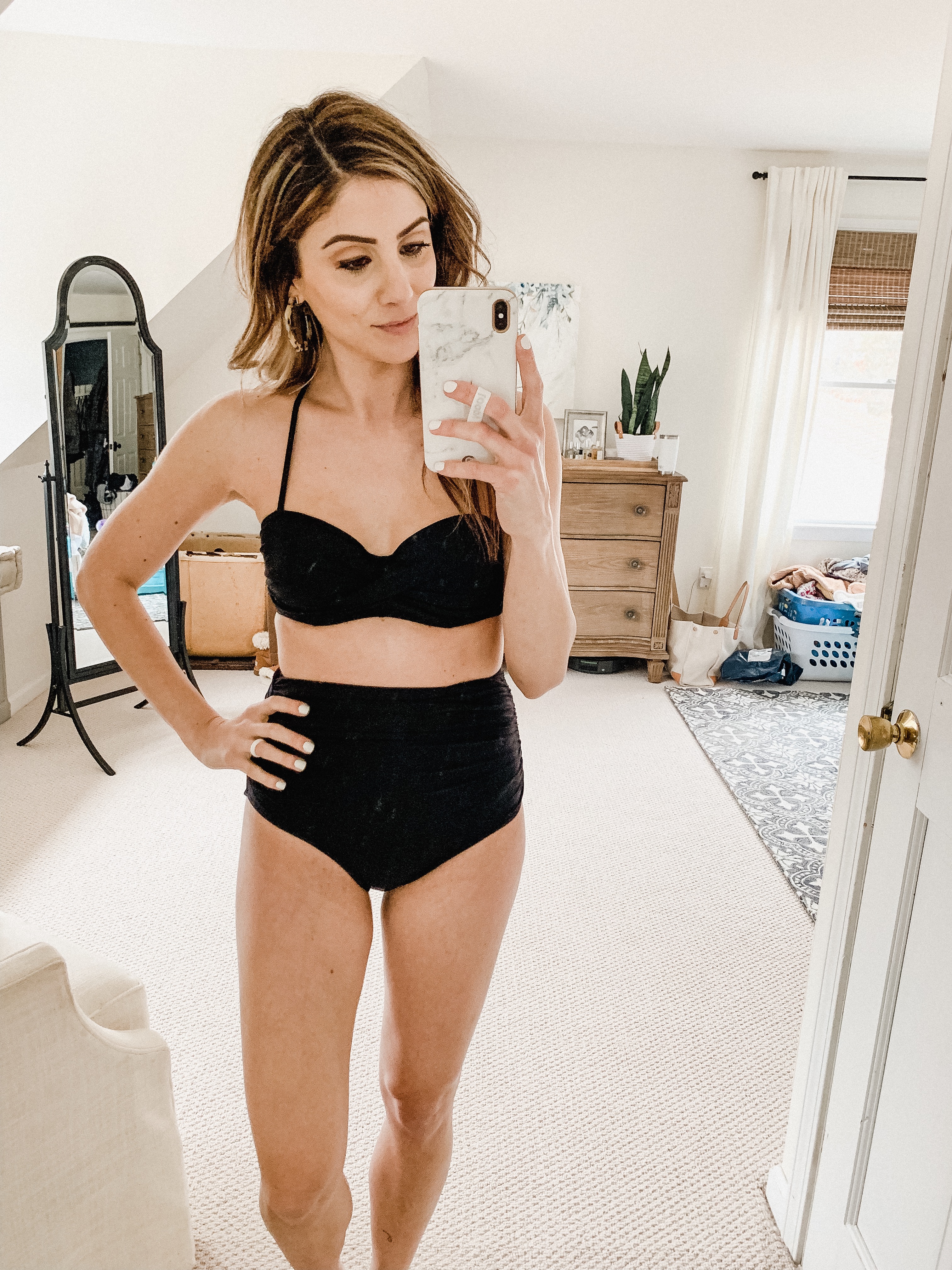 j crew high waisted bathing suit