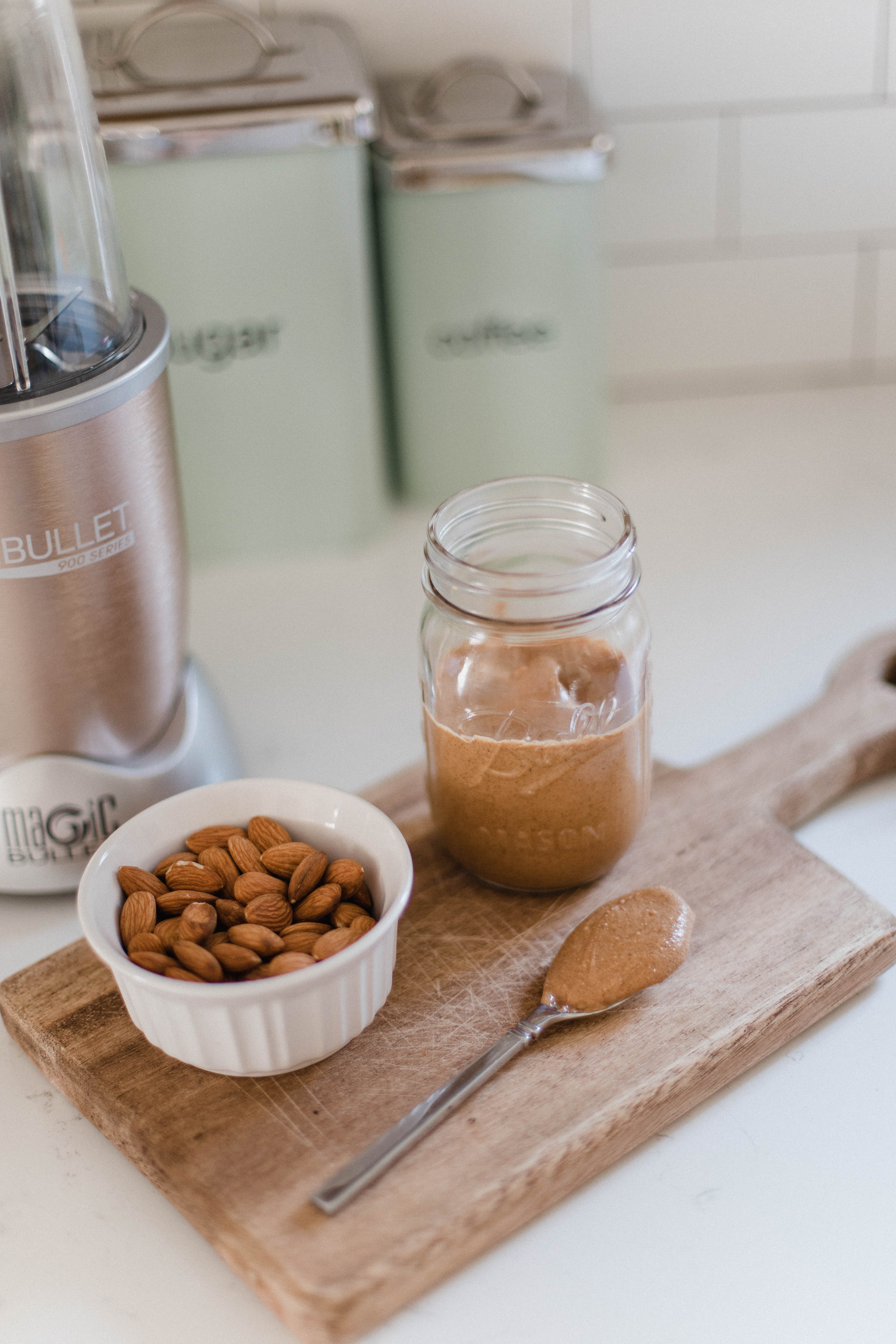 Connecticut life and style blogger Lauren McBride shares an Easy Homemade Almond Butter recipe using almonds and a NutriBullet.