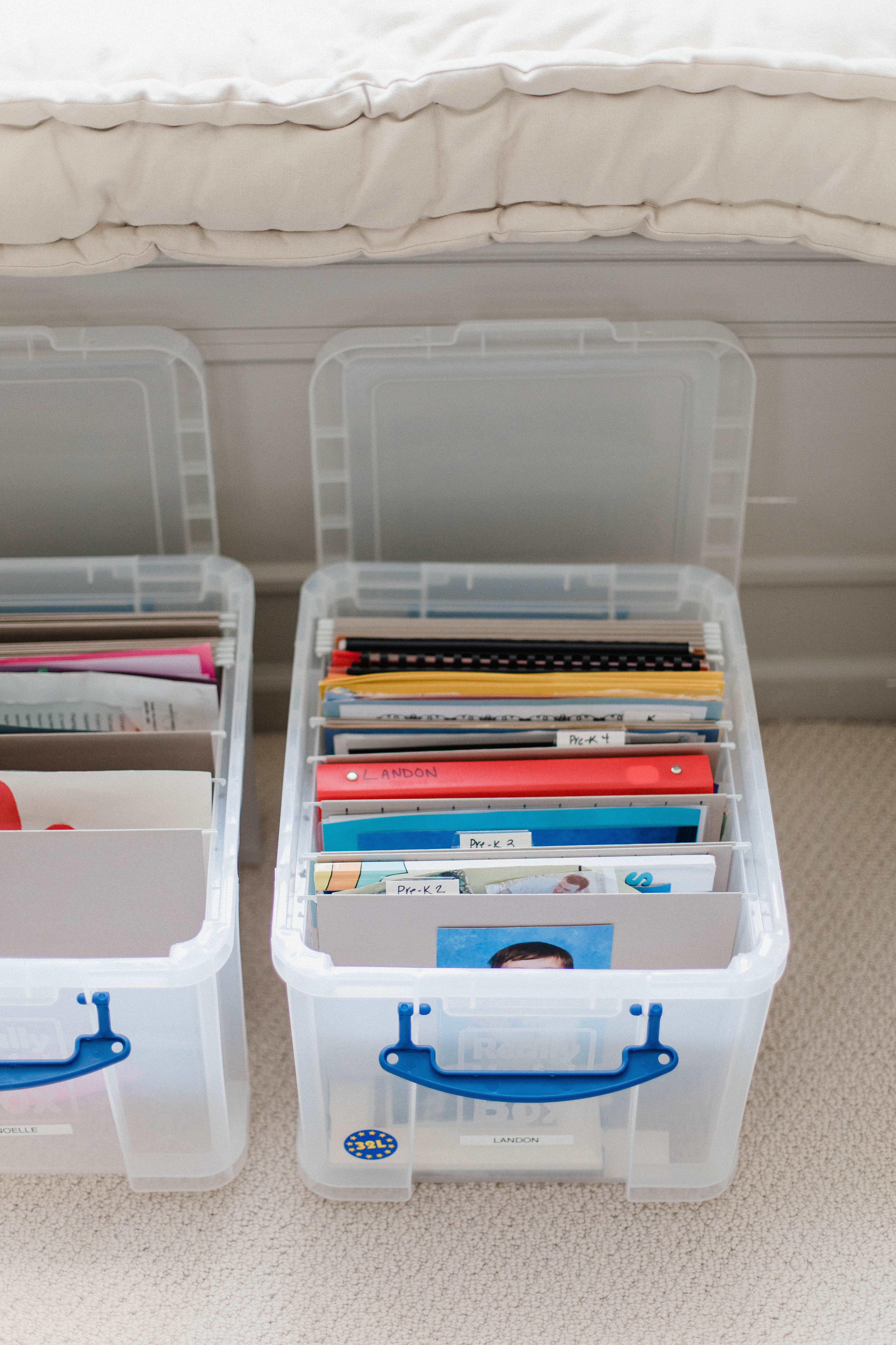 Connecticut life and style blogger Lauren McBride shares how she organizes her kids' school projects in a simple, effective way.