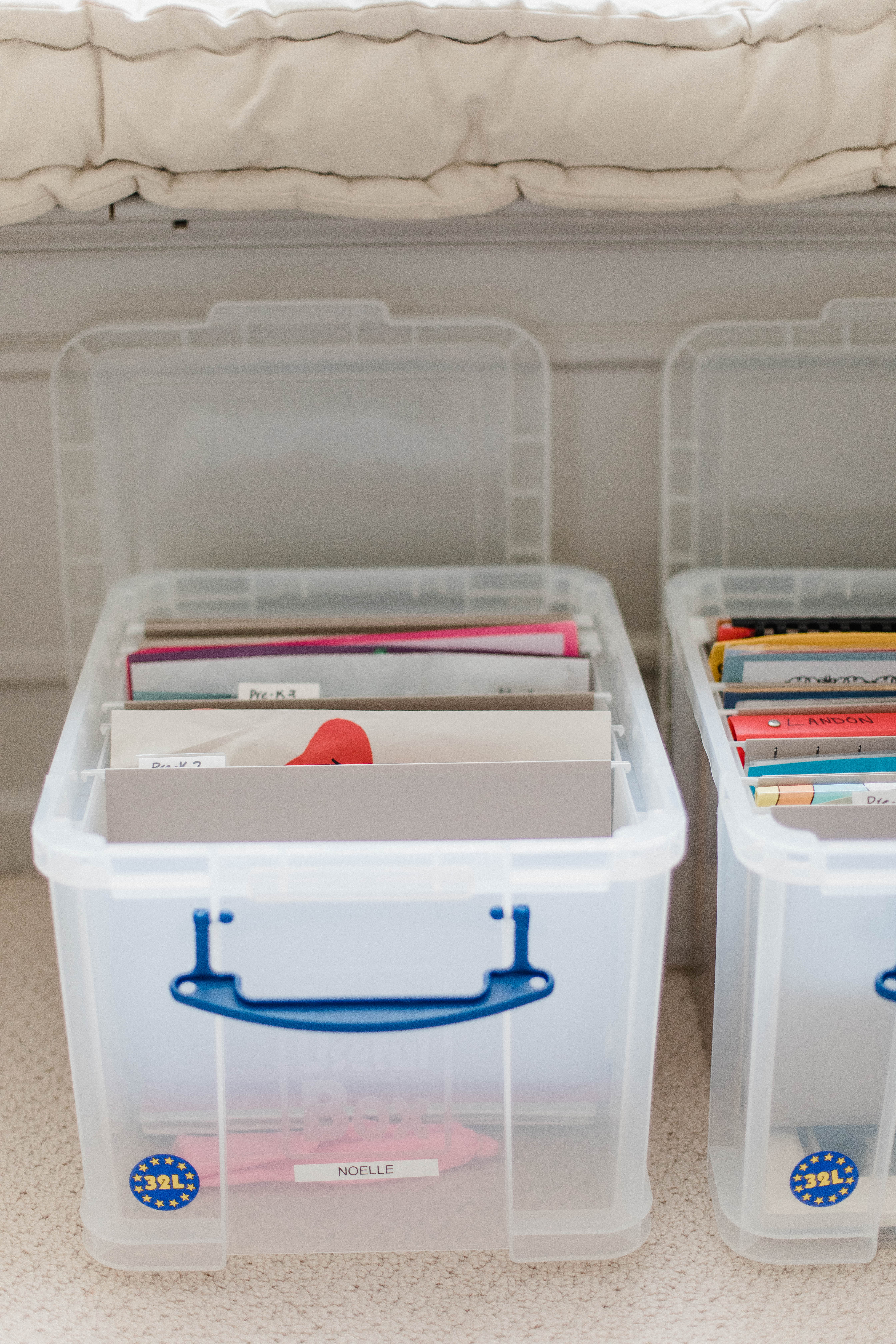 Connecticut life and style blogger Lauren McBride shares how she organizes her kids' school projects in a simple, effective way.