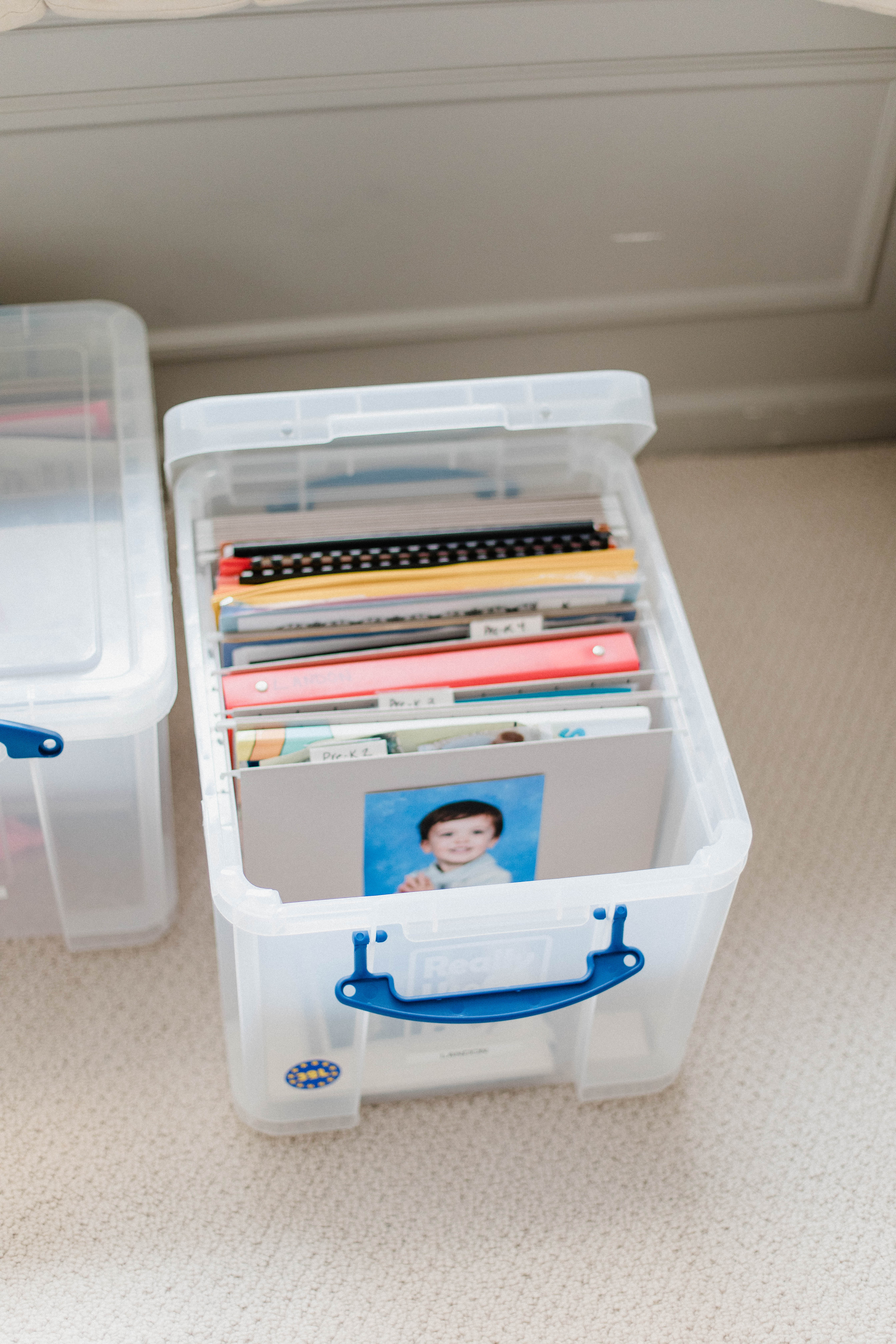 Connecticut life and style blogger Lauren McBride shares how she organizes her kids' school projects in a simple, effective way.