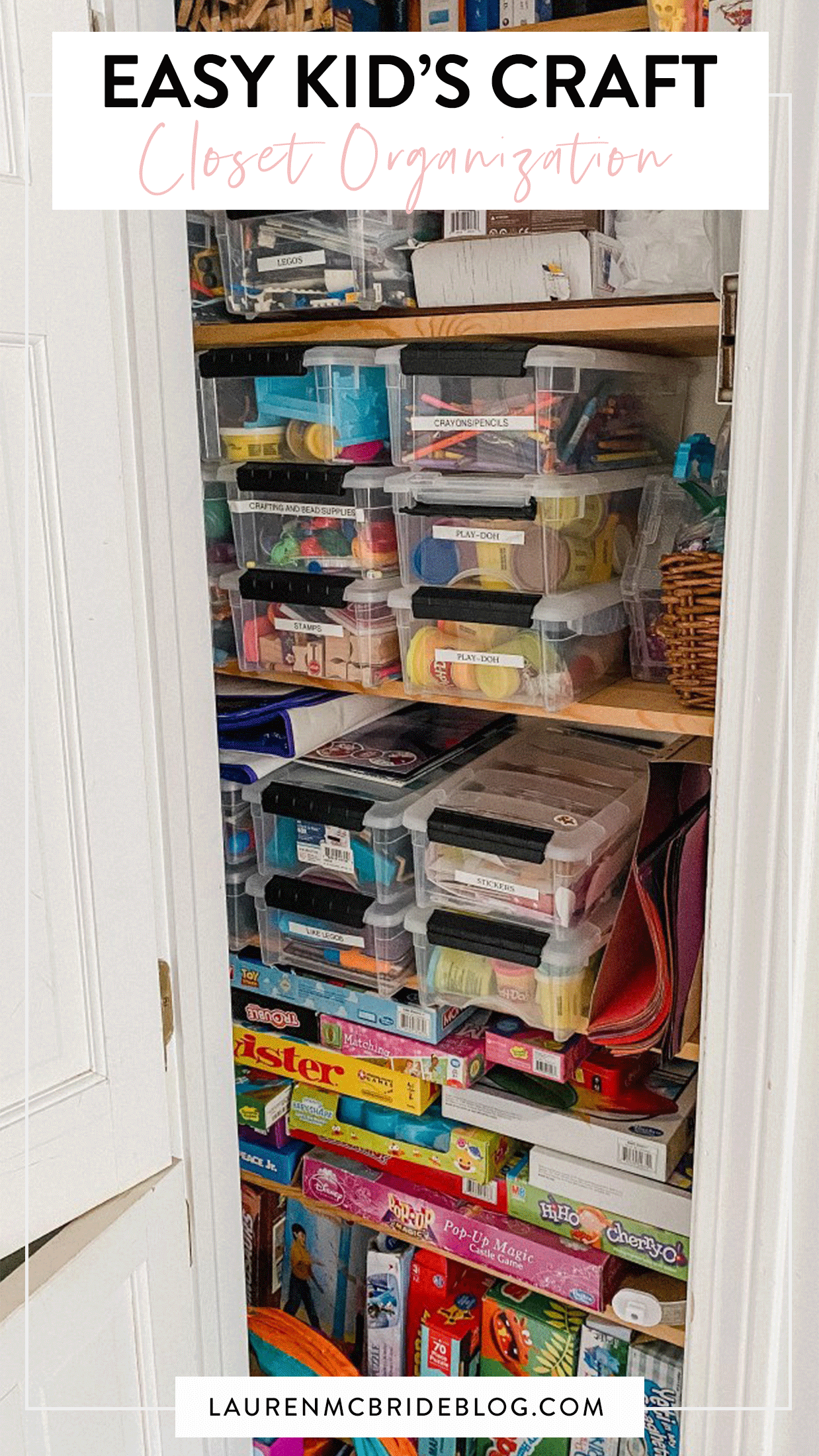 Kids' Craft Closet Organization - Lauren McBride