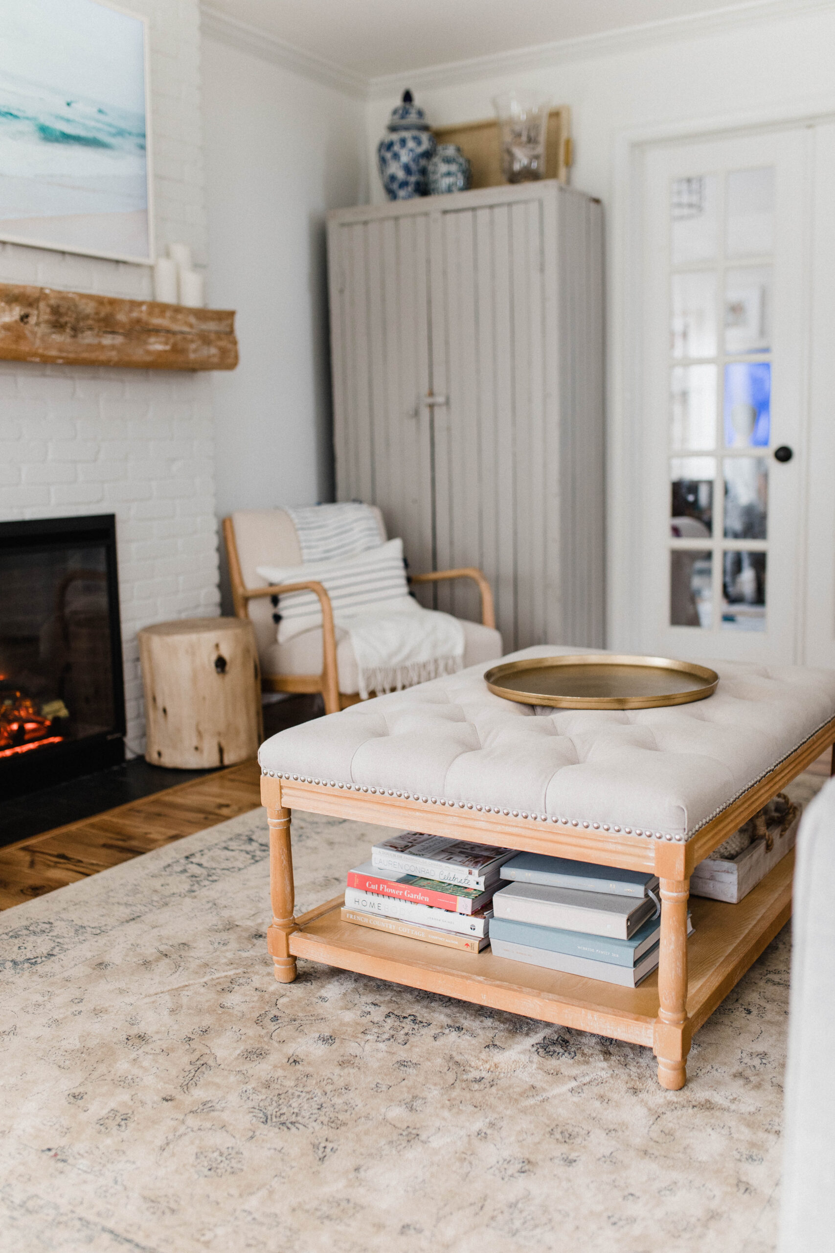Connecticut life and style blogger Lauren McBride shares a home tour of her East Coast casual living room space, complete with source list.