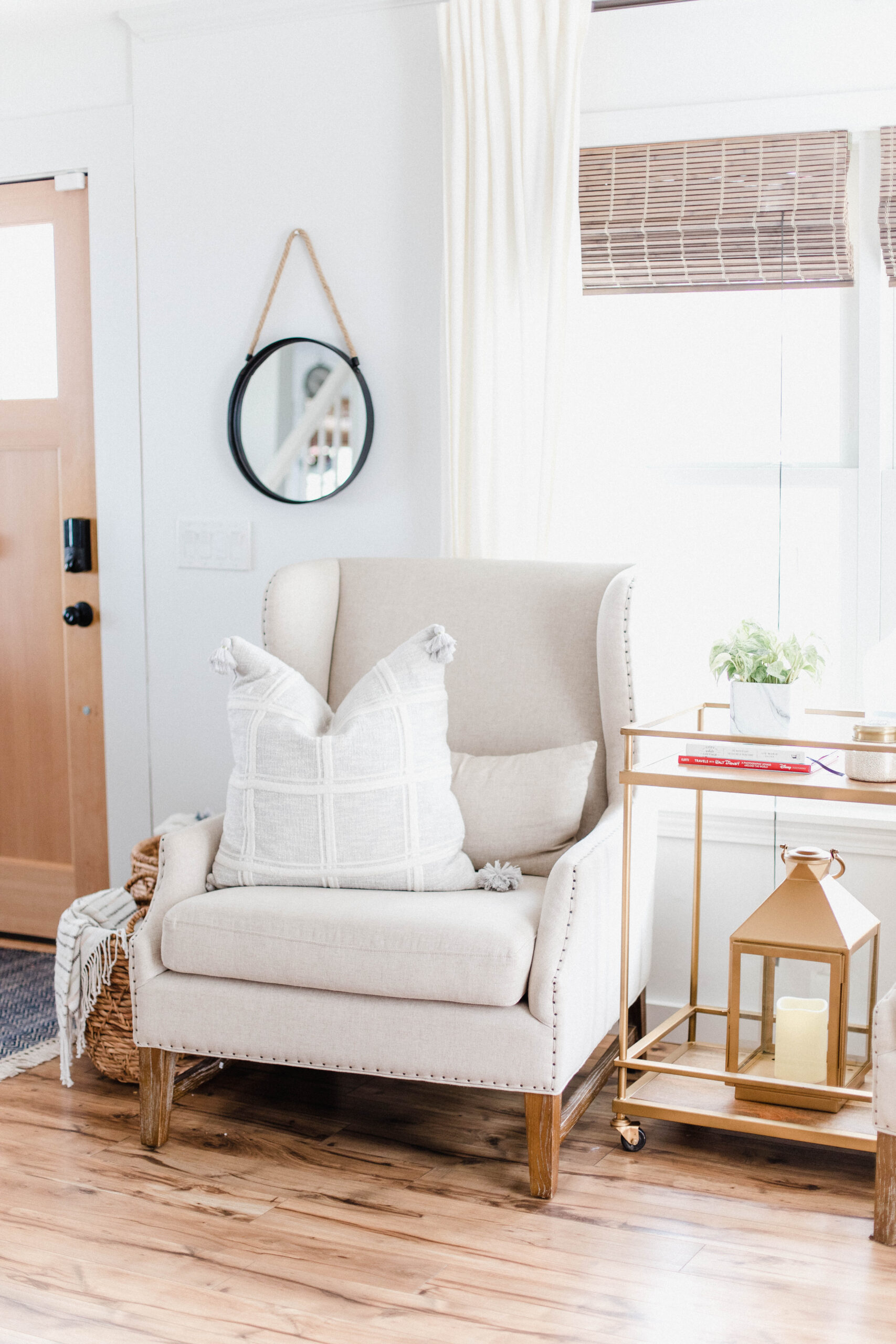 Connecticut life and style blogger Lauren McBride shares a home tour of her East Coast casual living room space, complete with source list.