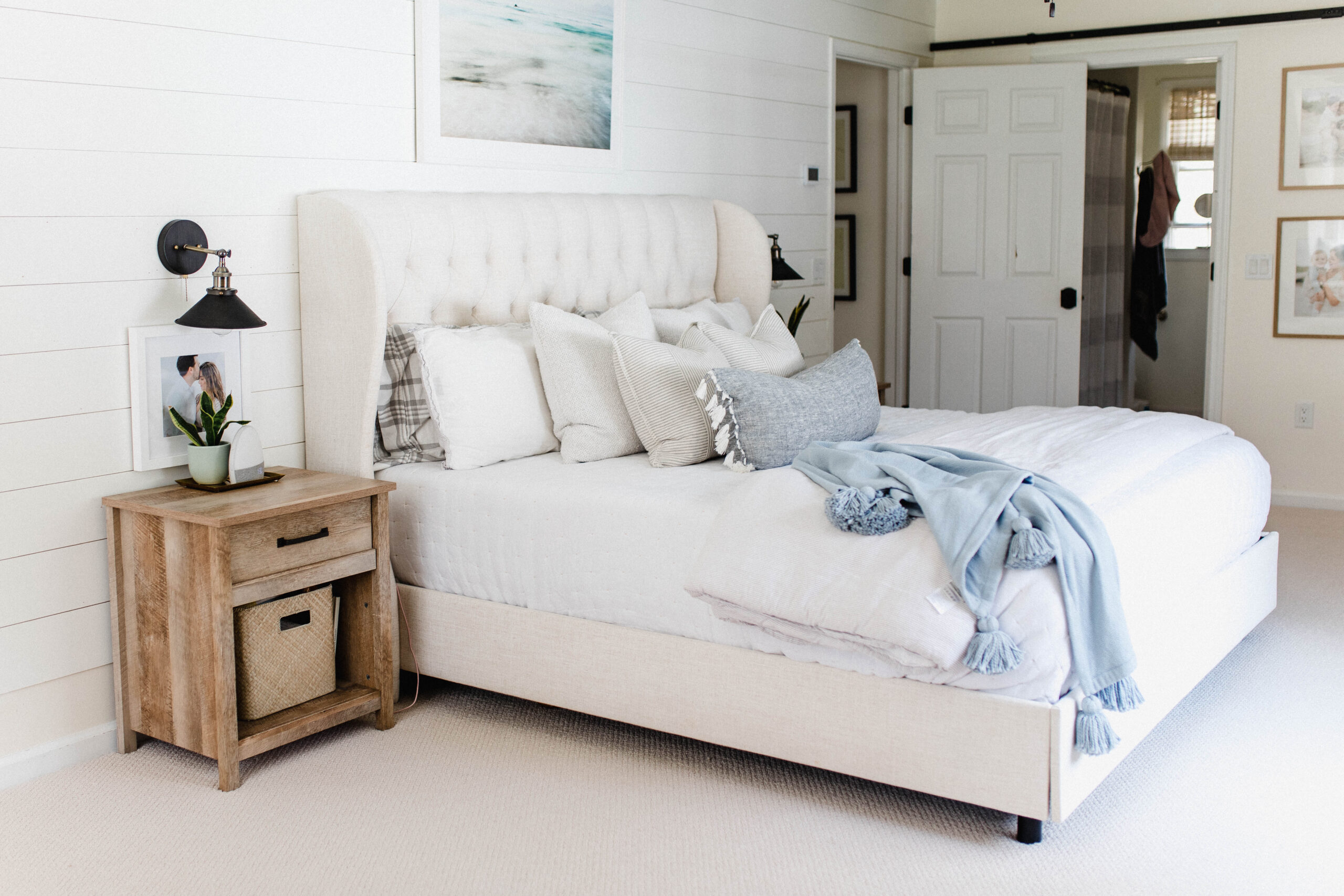 Connecticut life and style blogger Lauren McBride shares a home tour of her master bedroom, featurng paint colors and a source list.