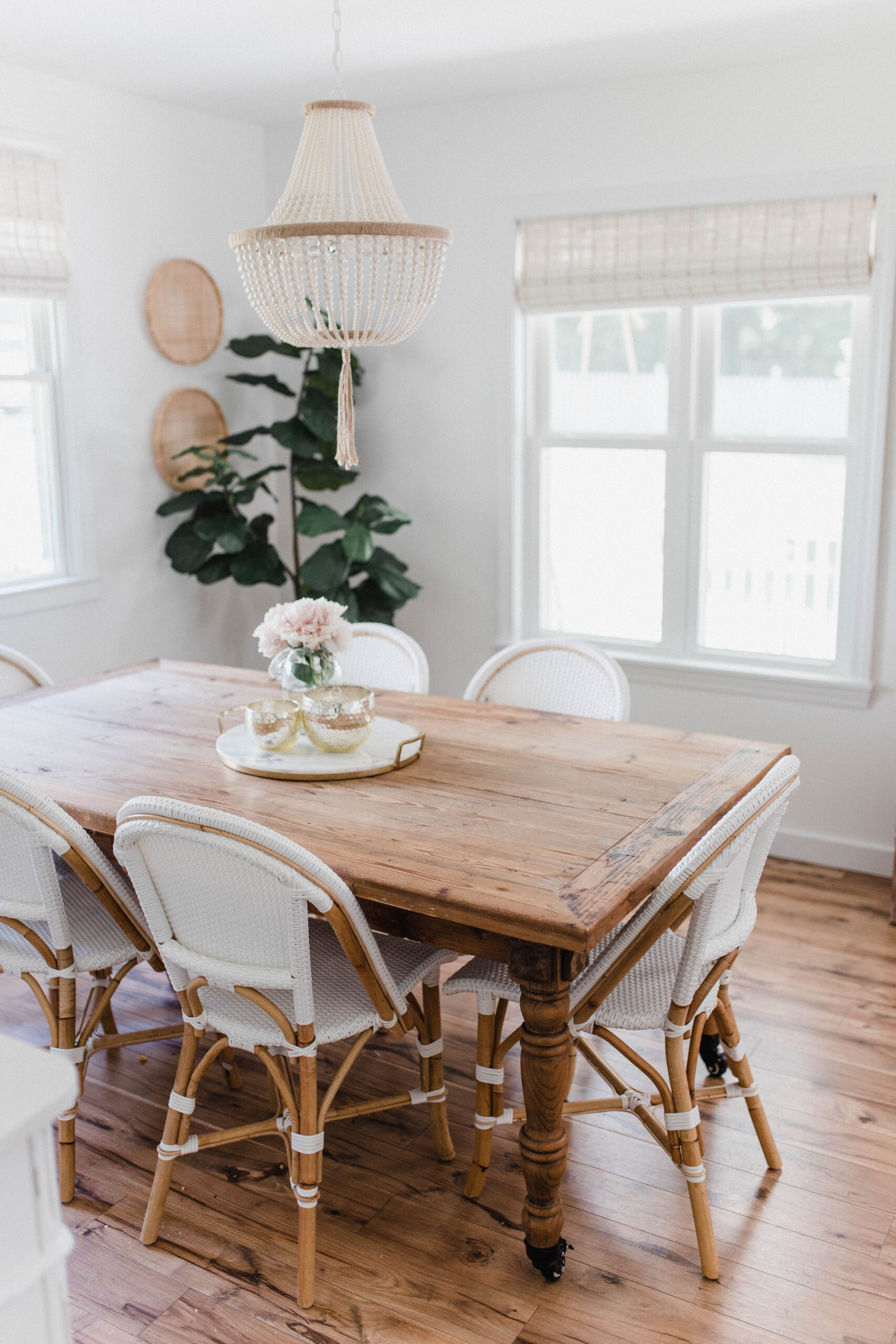 Connecticut life and style blogger Lauren McBride give a peek into her modern coastal dining room, including a source list.