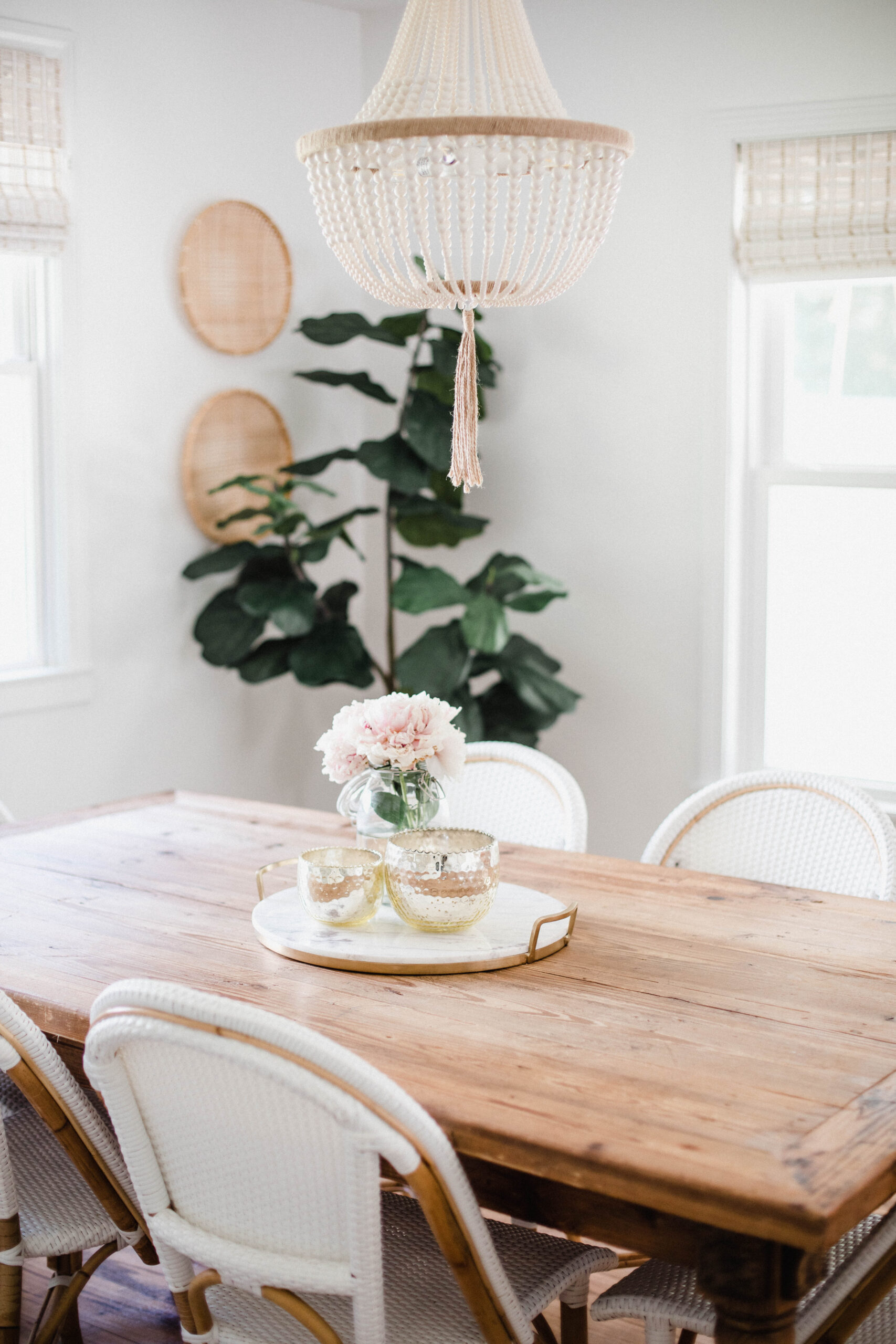 Connecticut life and style blogger Lauren McBride give a peek into her modern coastal dining room, including a source list.