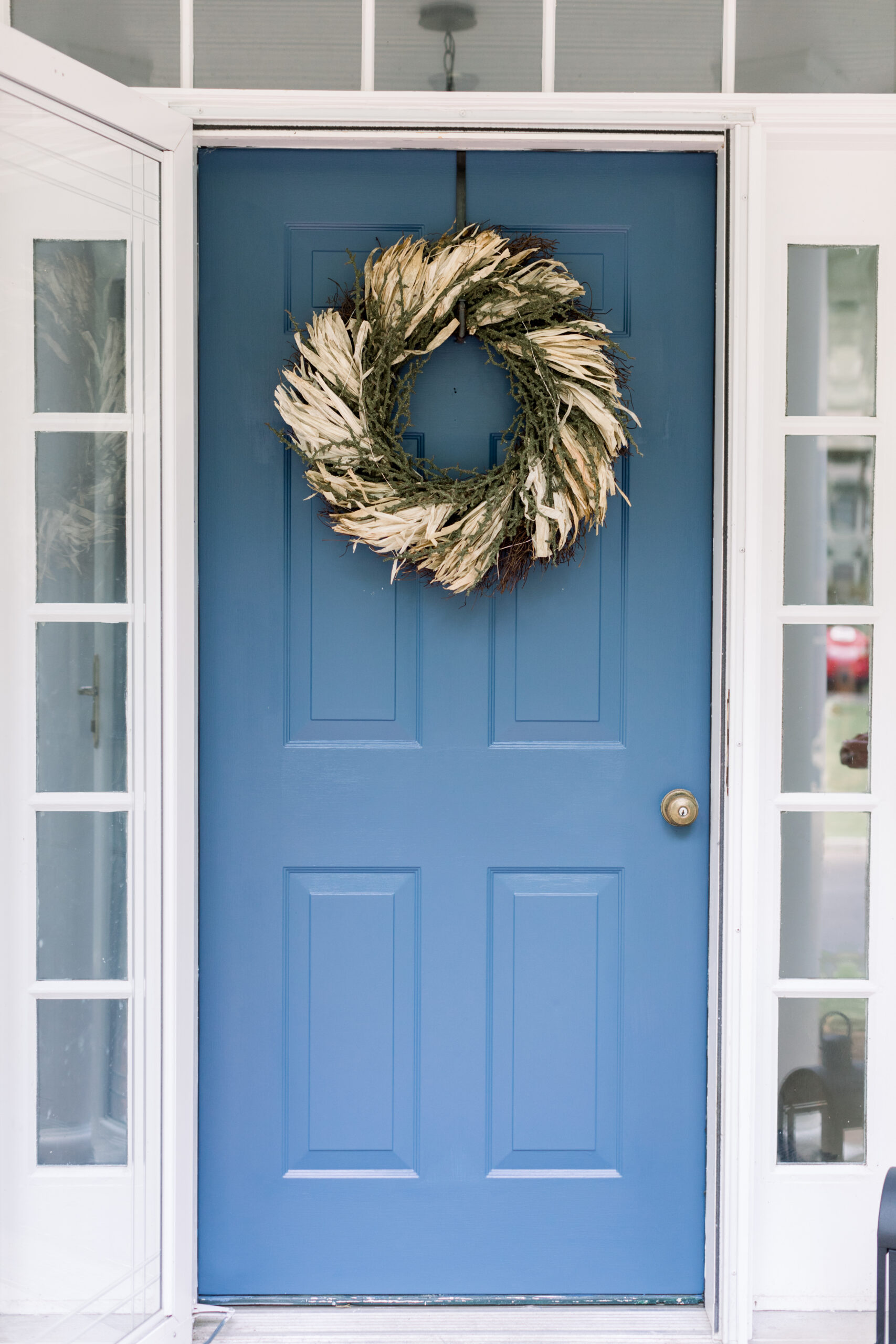 24 Illuminated Harvest Corn Leaf and Vine Wreath by Lauren McBride 