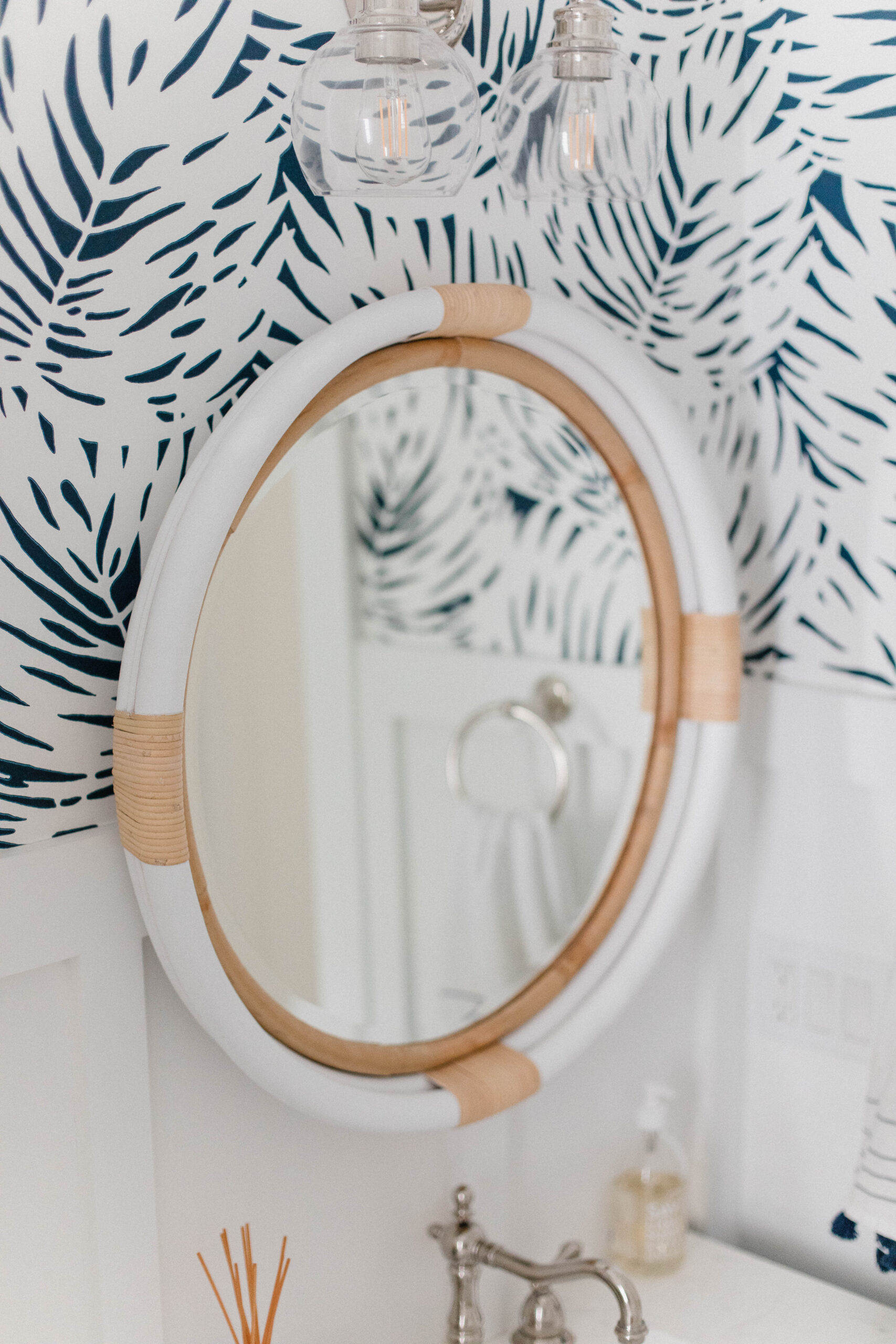 Connecticut life and style blogger Lauren McBride shares her coastal bathroom update, featuring accessories from Serena & Lily.