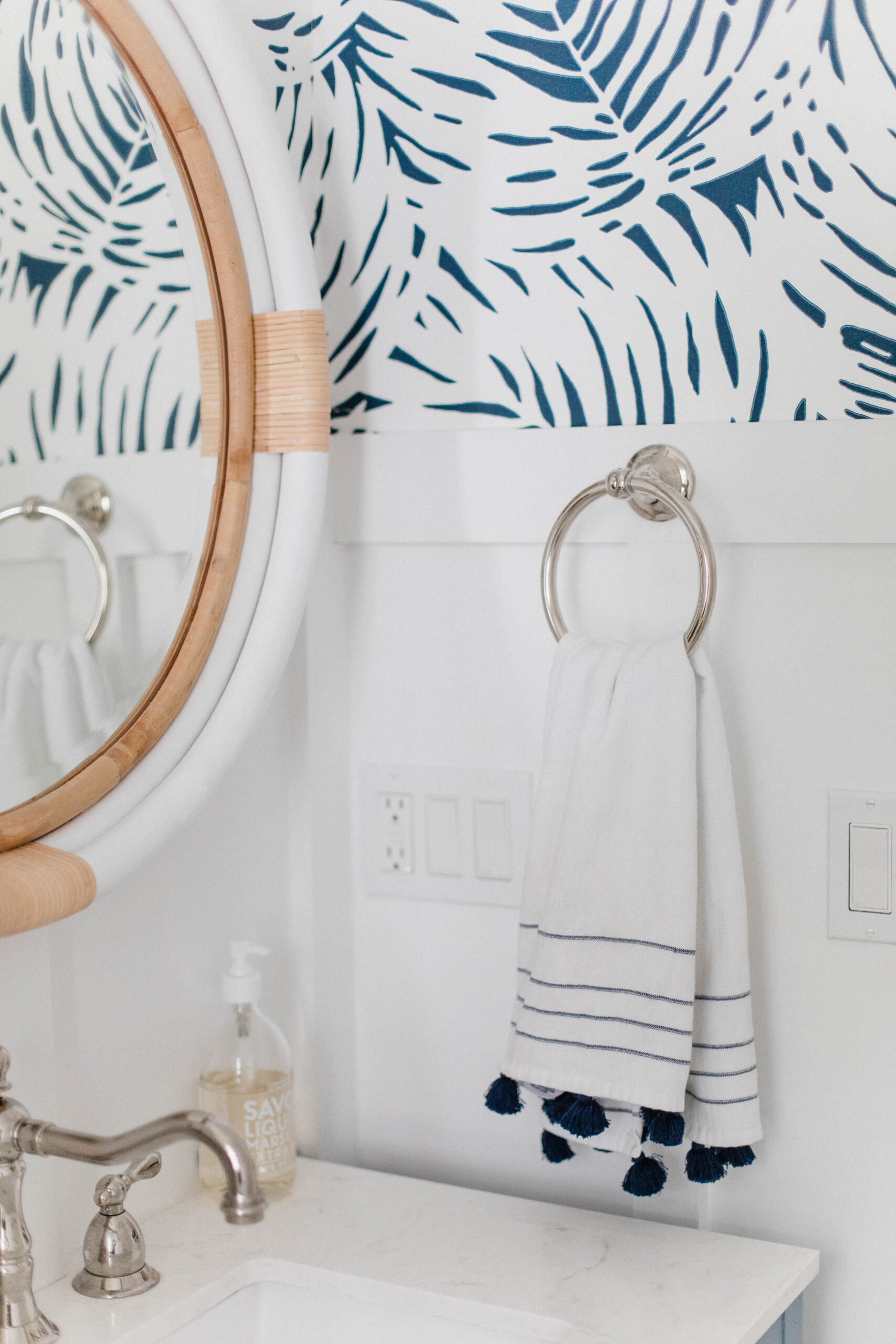 Connecticut life and style blogger Lauren McBride shares her coastal bathroom update, featuring accessories from Serena & Lily.