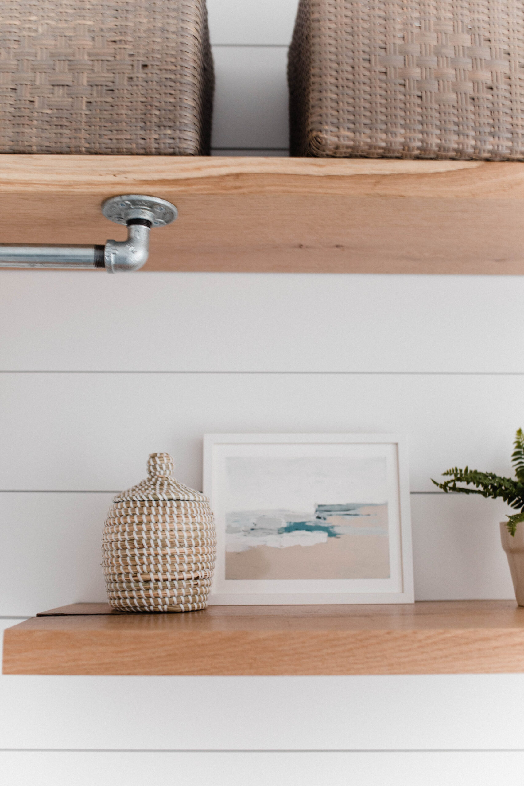 Connecticut life and style blogger Lauren McBride shares her modern coastal laundry room decor from Serena and Lily.