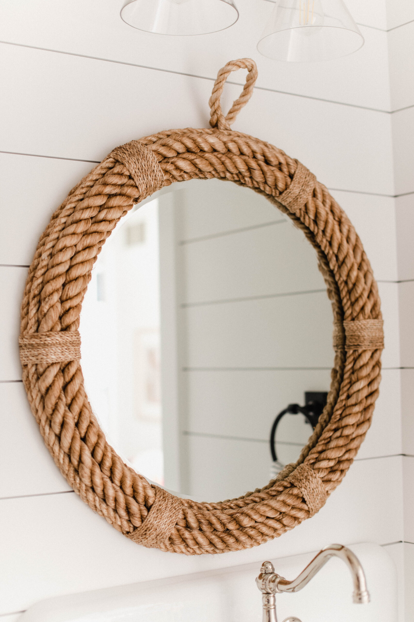 Connecticut life and style blogger Lauren McBride shares her modern coastal laundry room decor from Serena and Lily.