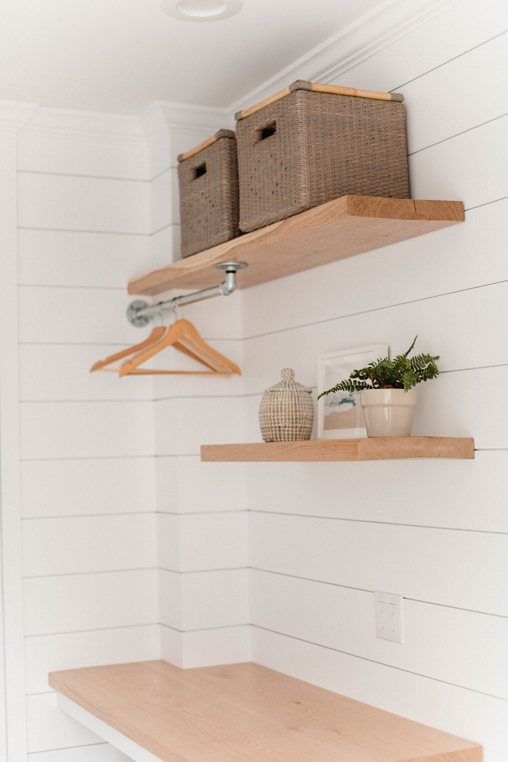 Connecticut life and style blogger Lauren McBride shares her modern coastal laundry room decor from Serena and Lily.