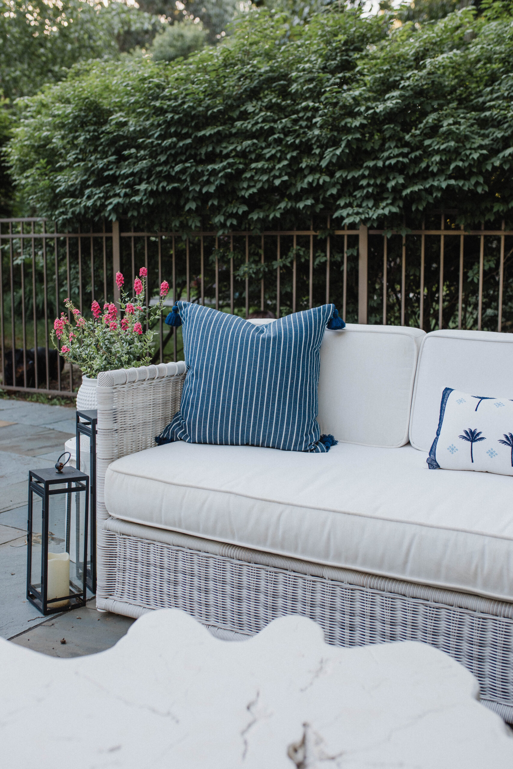 Connecticut life and style blogger Lauren McBride shares her experience and review of Sunbrella fabric for outdoor furniture.